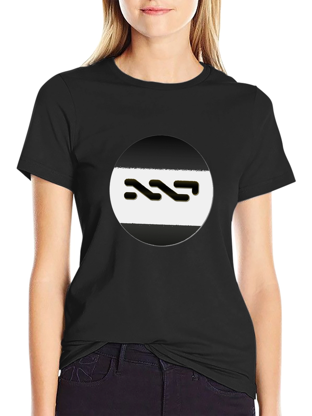 Modern Black T-Shirt with Unique Logo Design