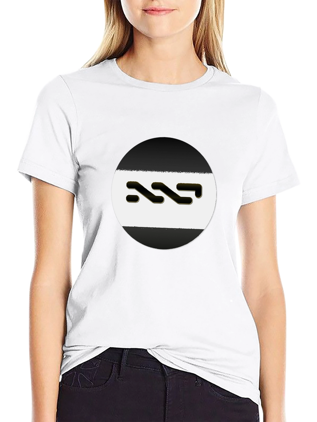 Modern Black T-Shirt with Unique Logo Design