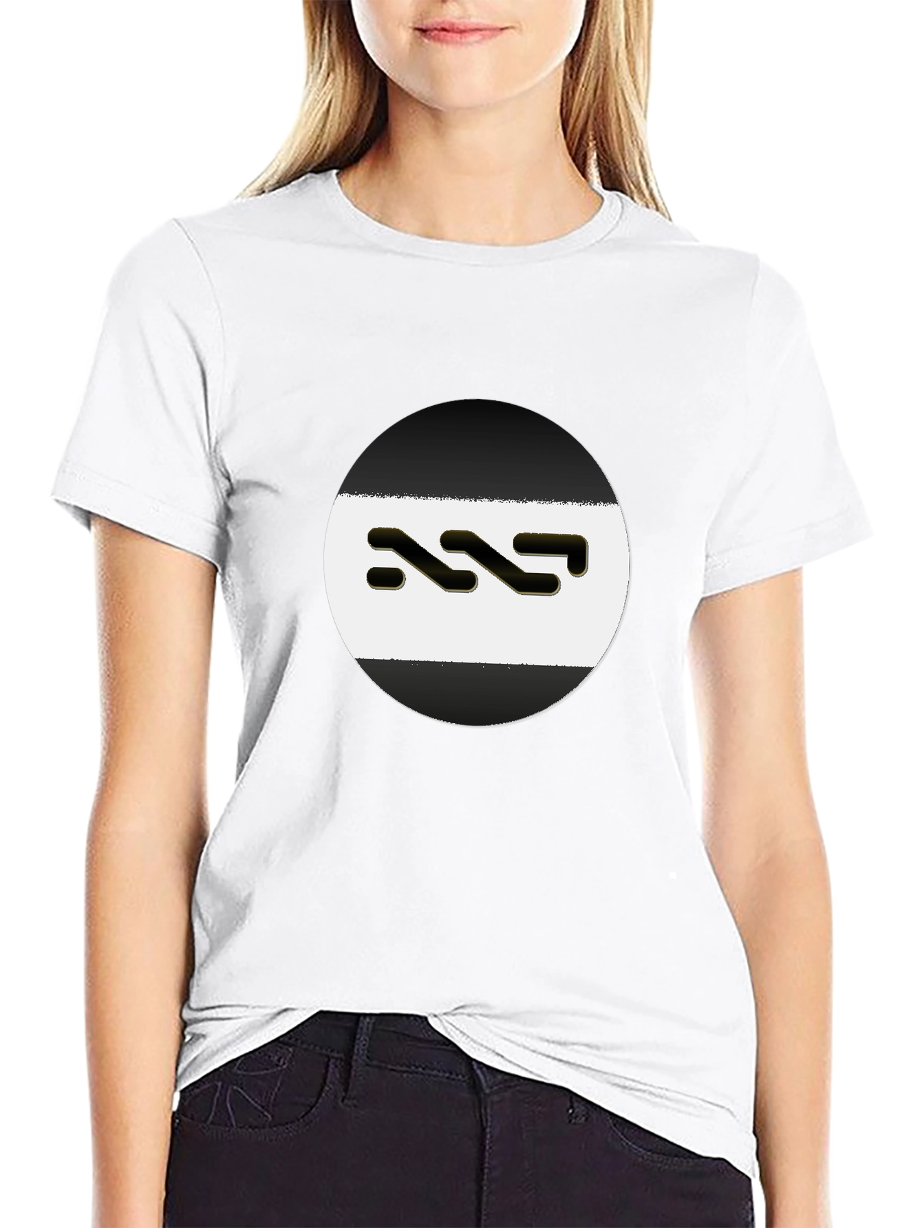 Modern Black T-Shirt with Unique Logo Design