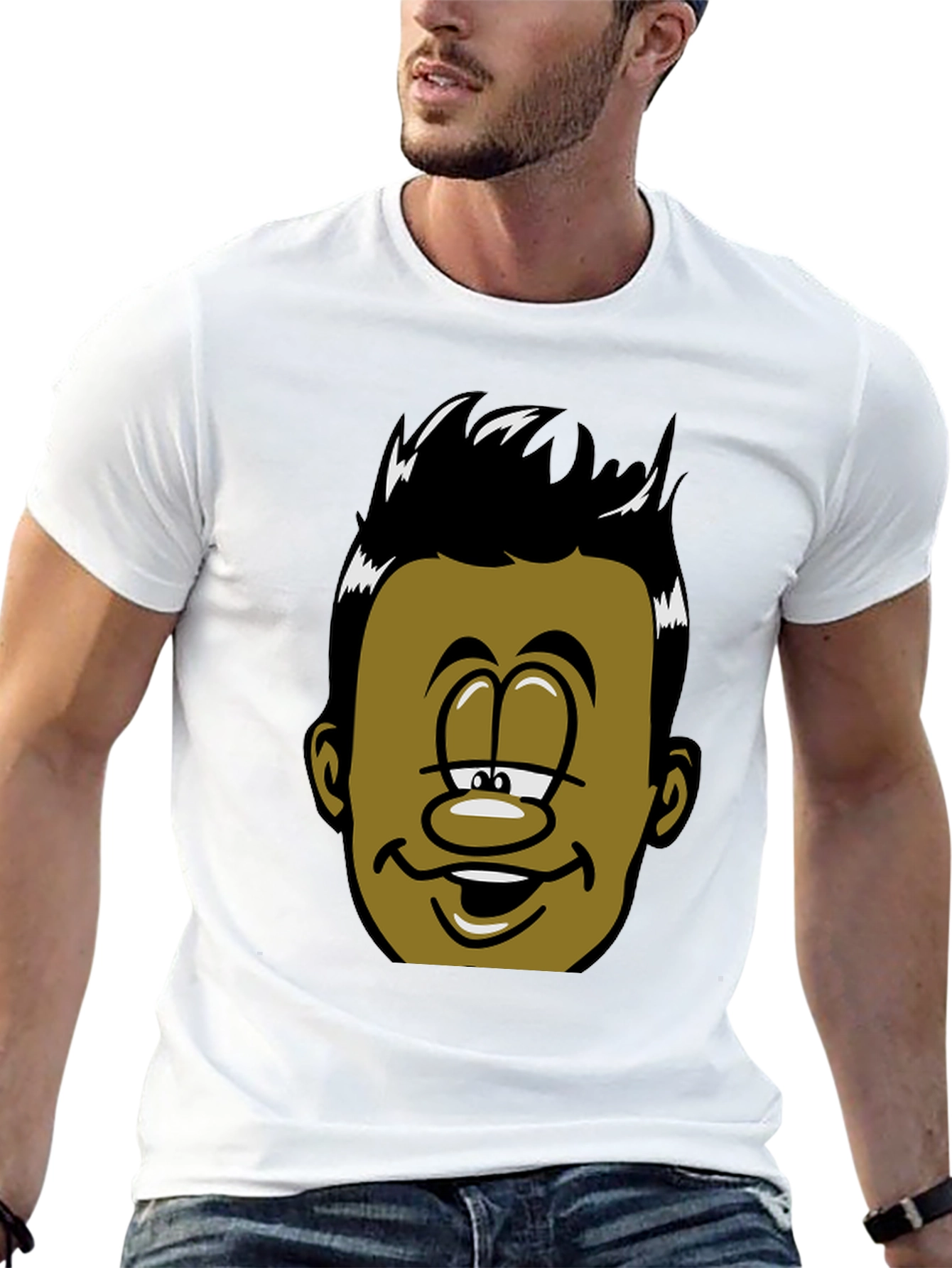 Cartoon Face Black T-Shirt