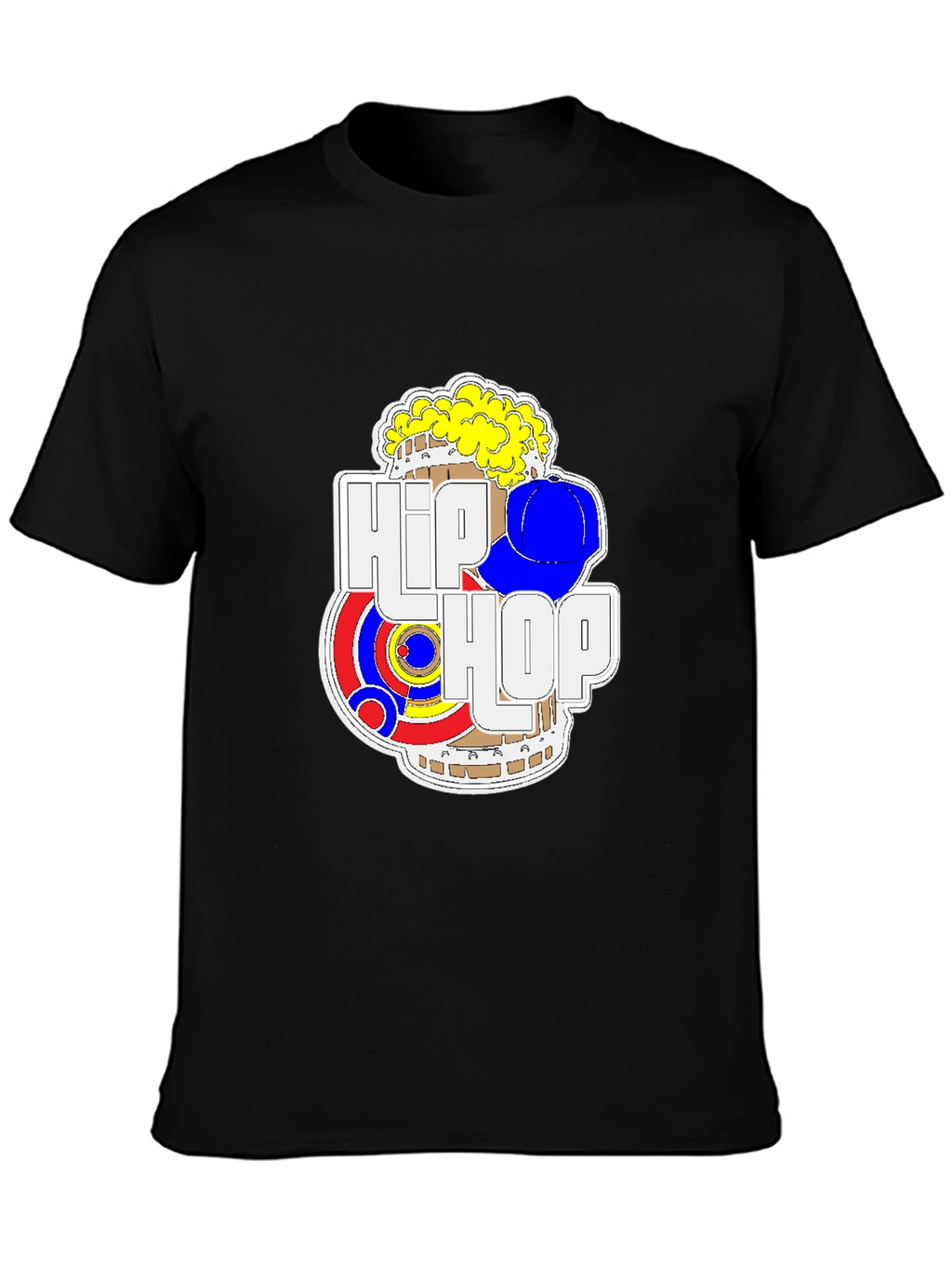 Hip Hop Graphic T-Shirt - Black