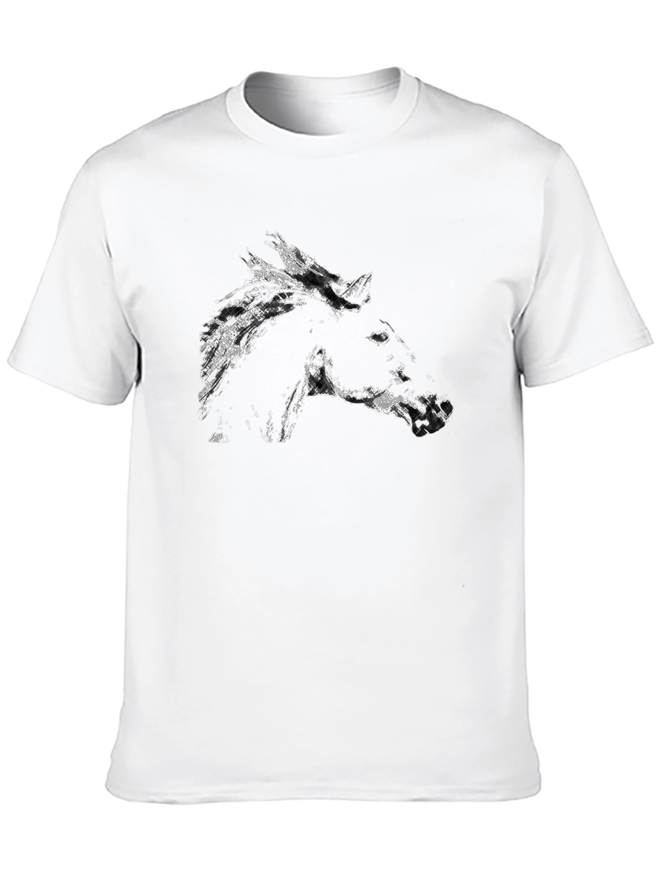Black Horse Graphic Tee - Stylish Mens T-Shirt