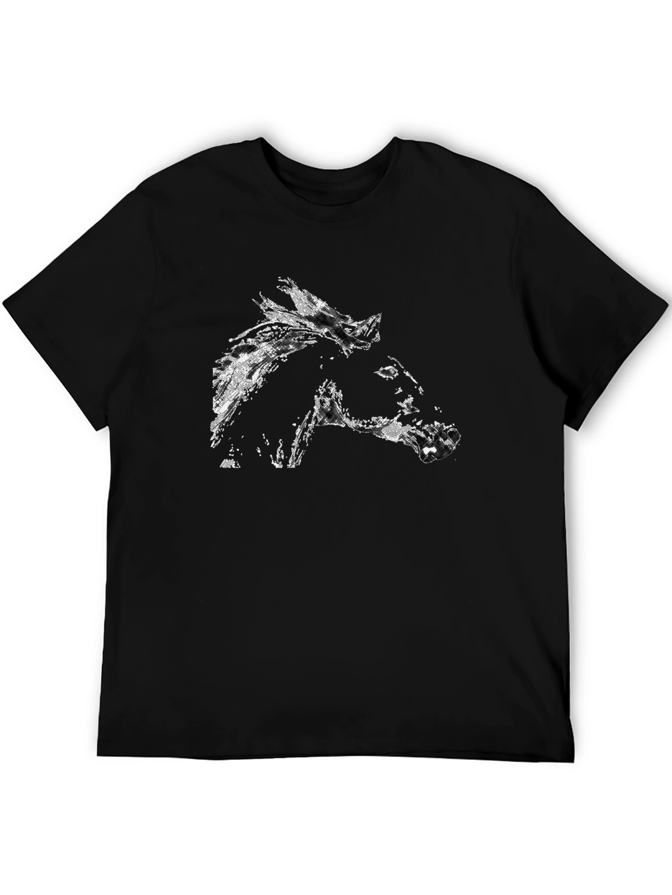 Black Horse Graphic Tee - Stylish Mens T-Shirt