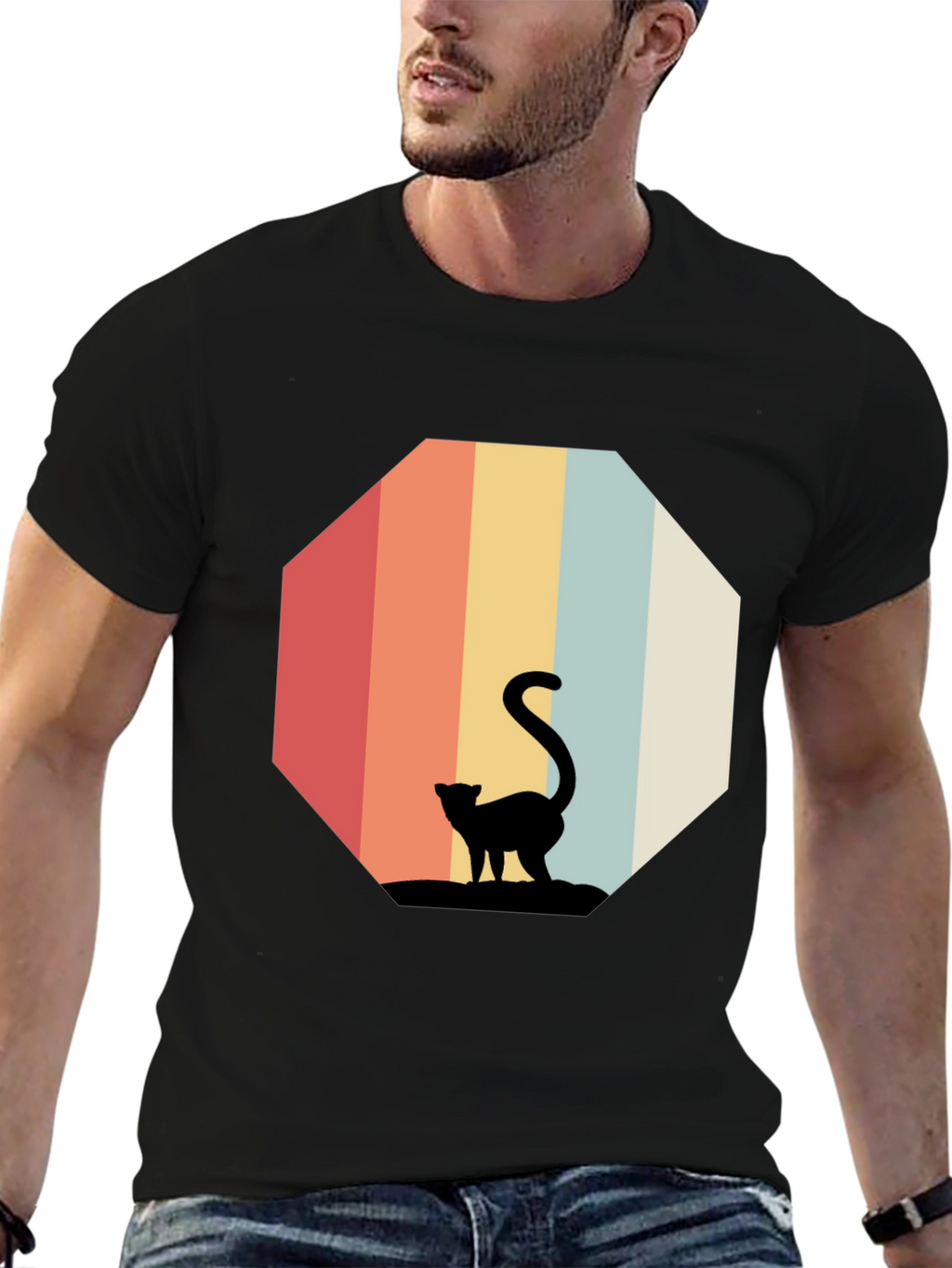 Retro Cat Silhouette T-Shirt