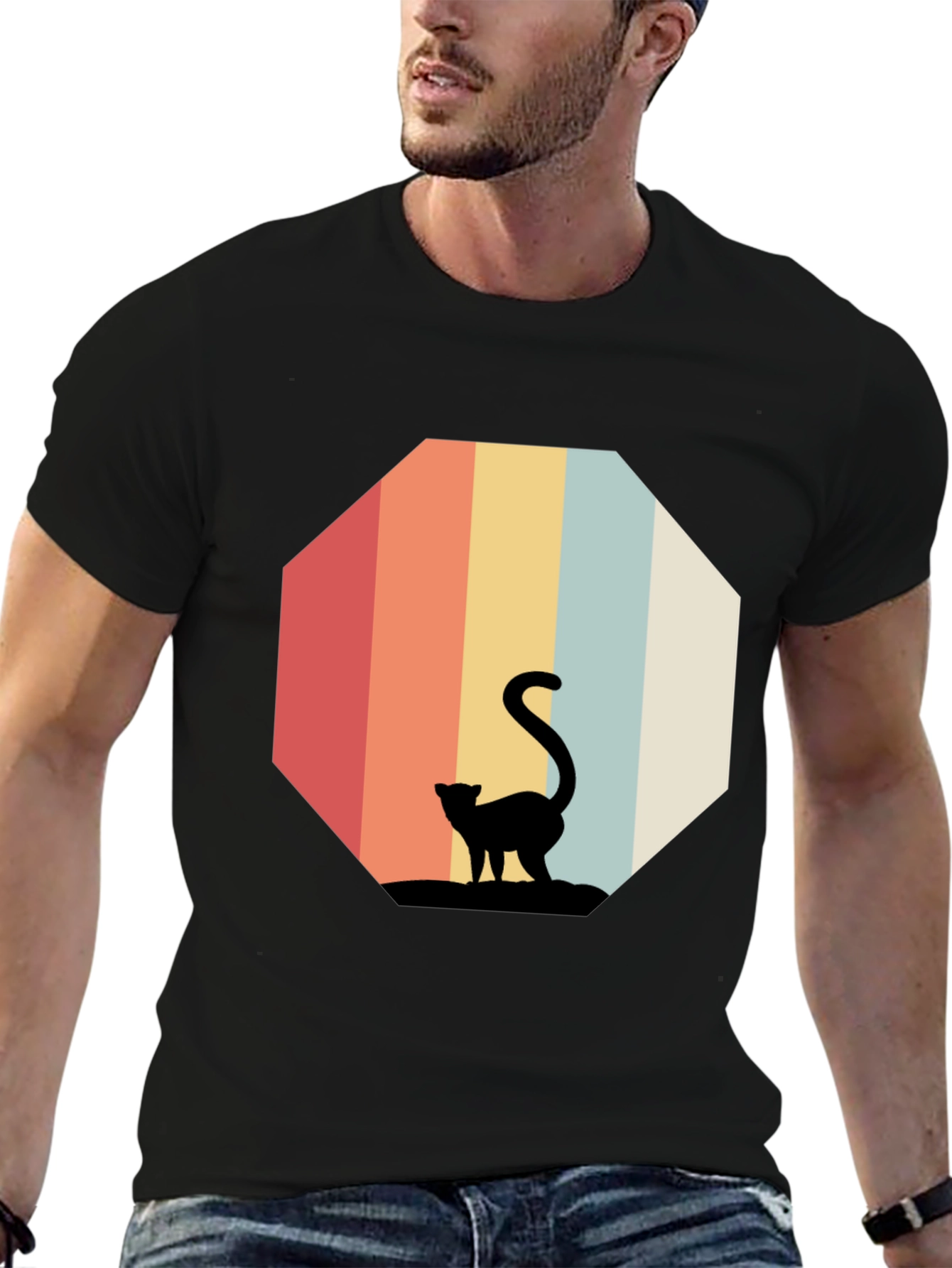 Retro Cat Silhouette T-Shirt