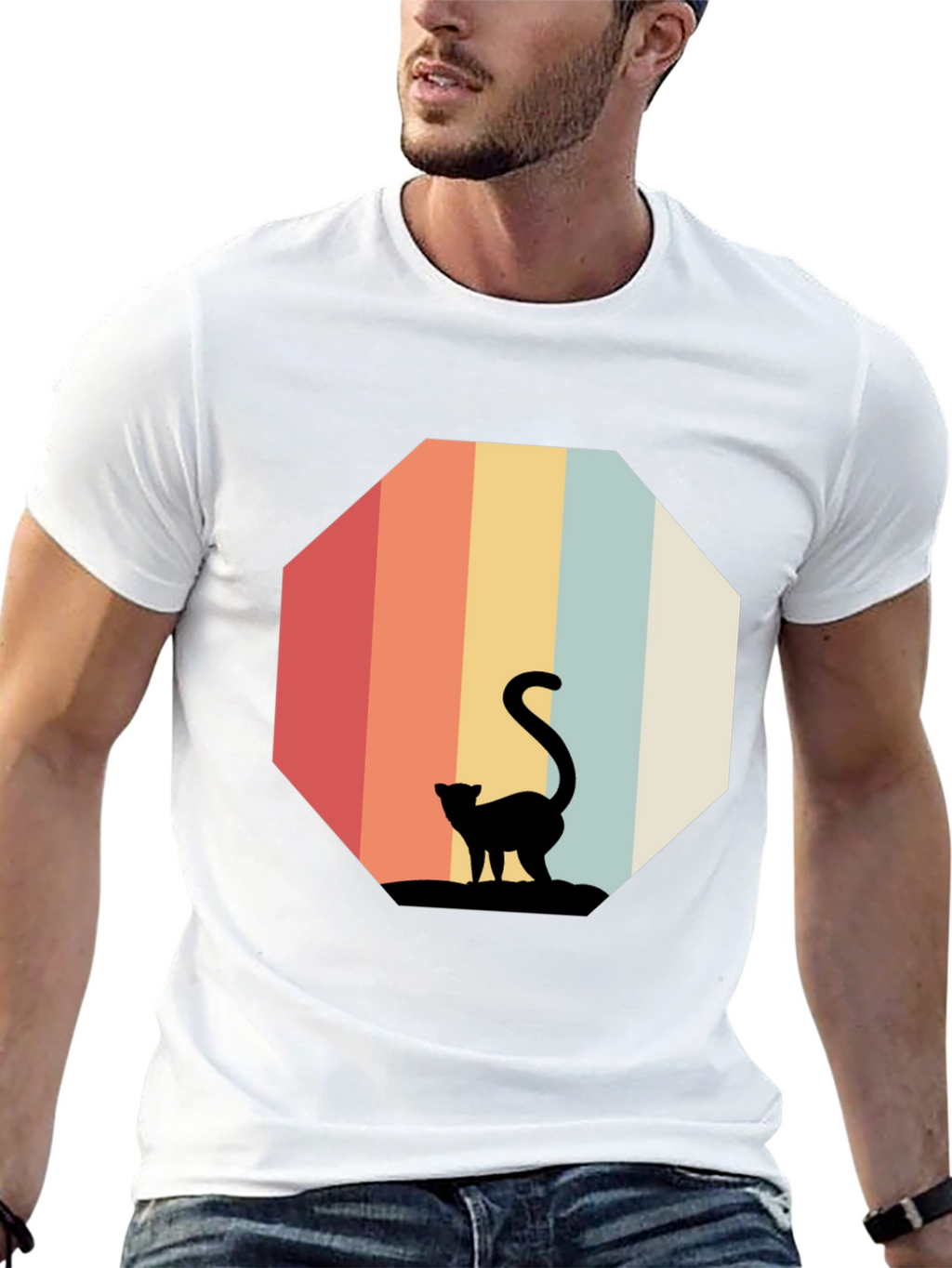 Retro Cat Silhouette T-Shirt