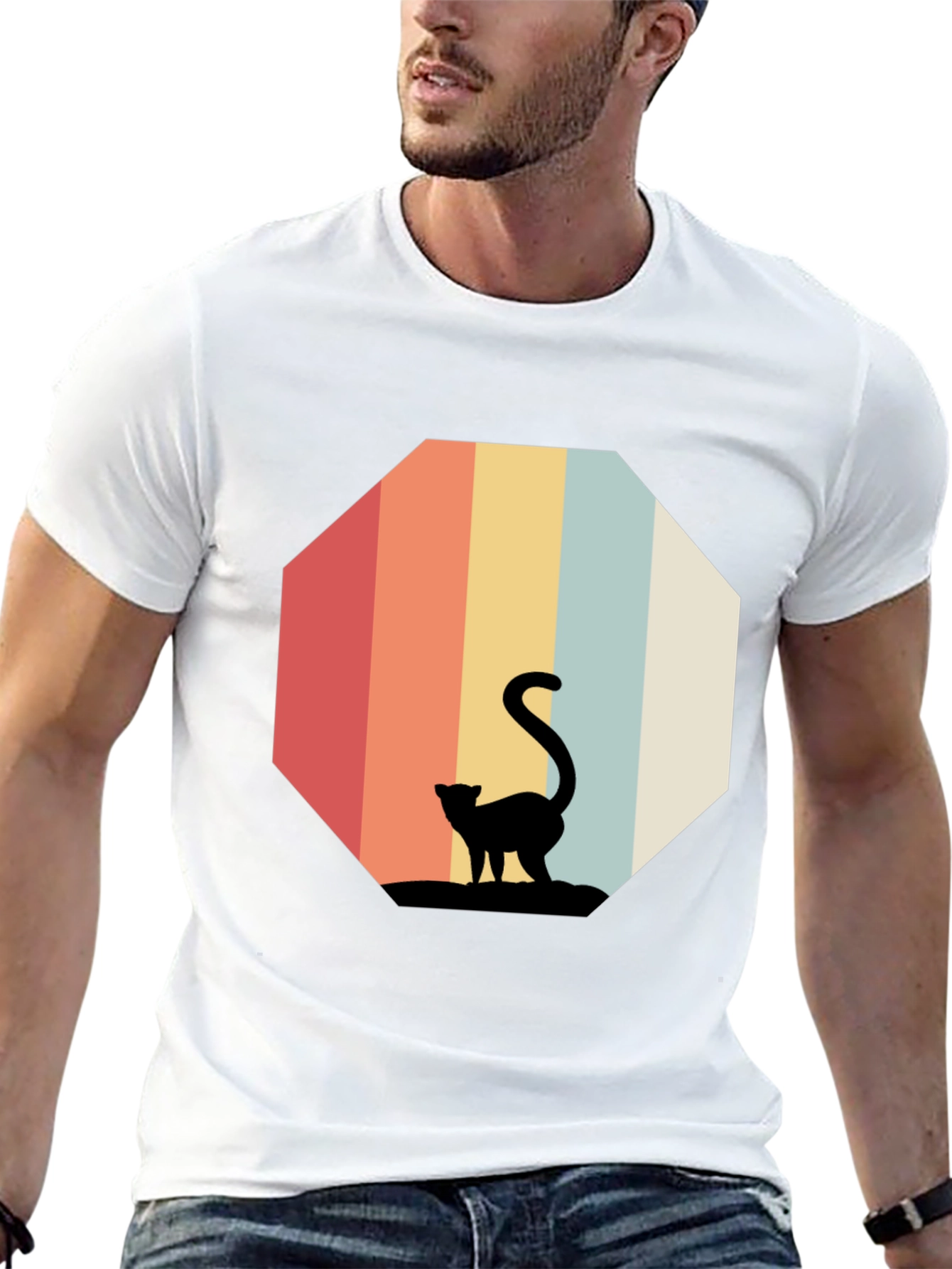 Retro Cat Silhouette T-Shirt