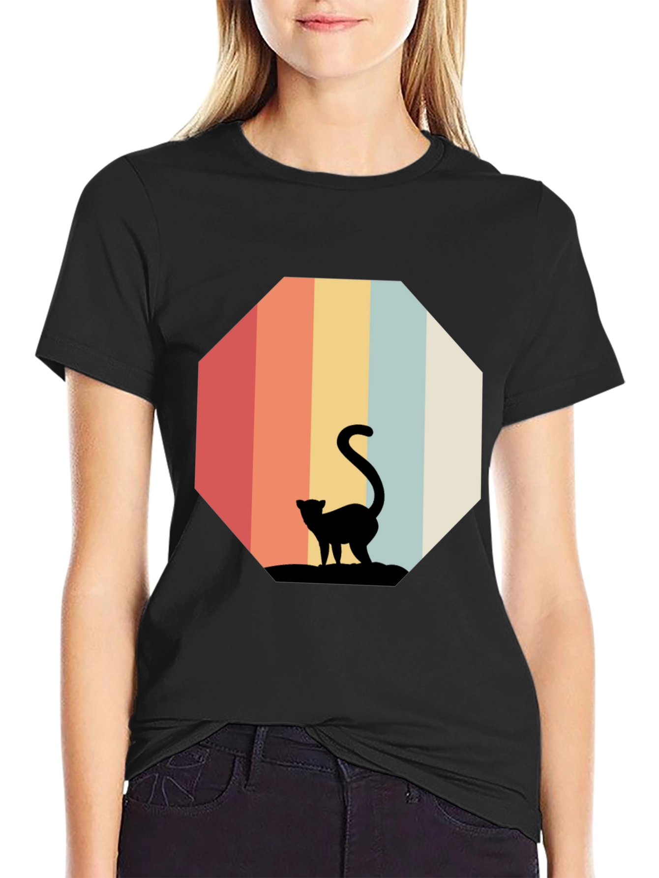 Retro Cat Silhouette T-Shirt