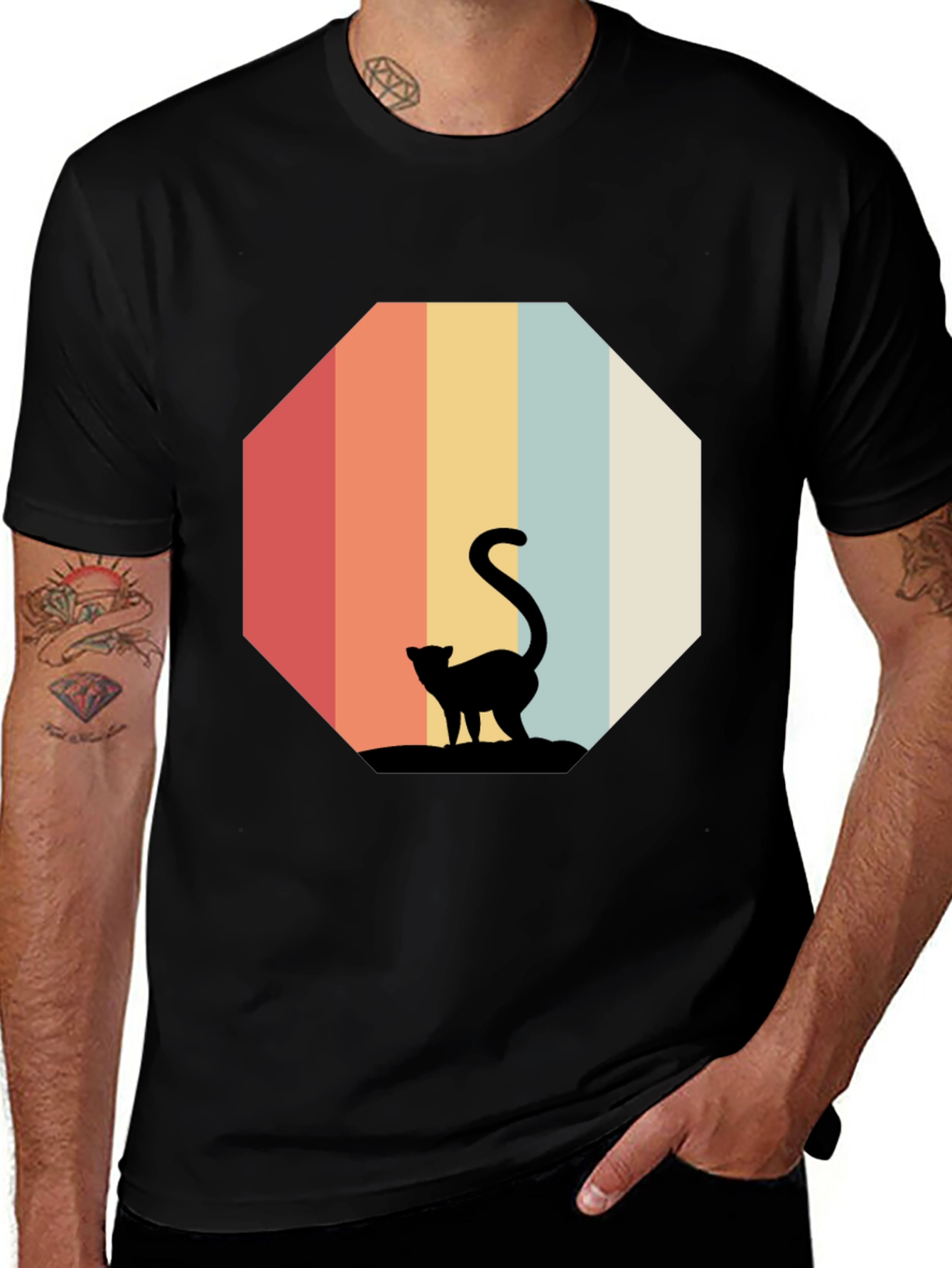 Retro Cat Silhouette T-Shirt