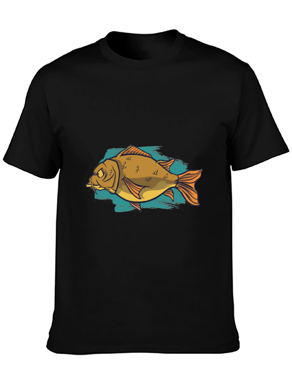 Funny Fish Graphic Black T-Shirt