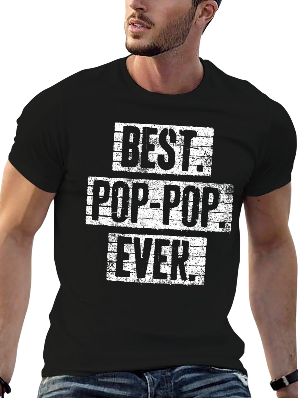 Best Pop-Pop Ever Black Graphic T-Shirt