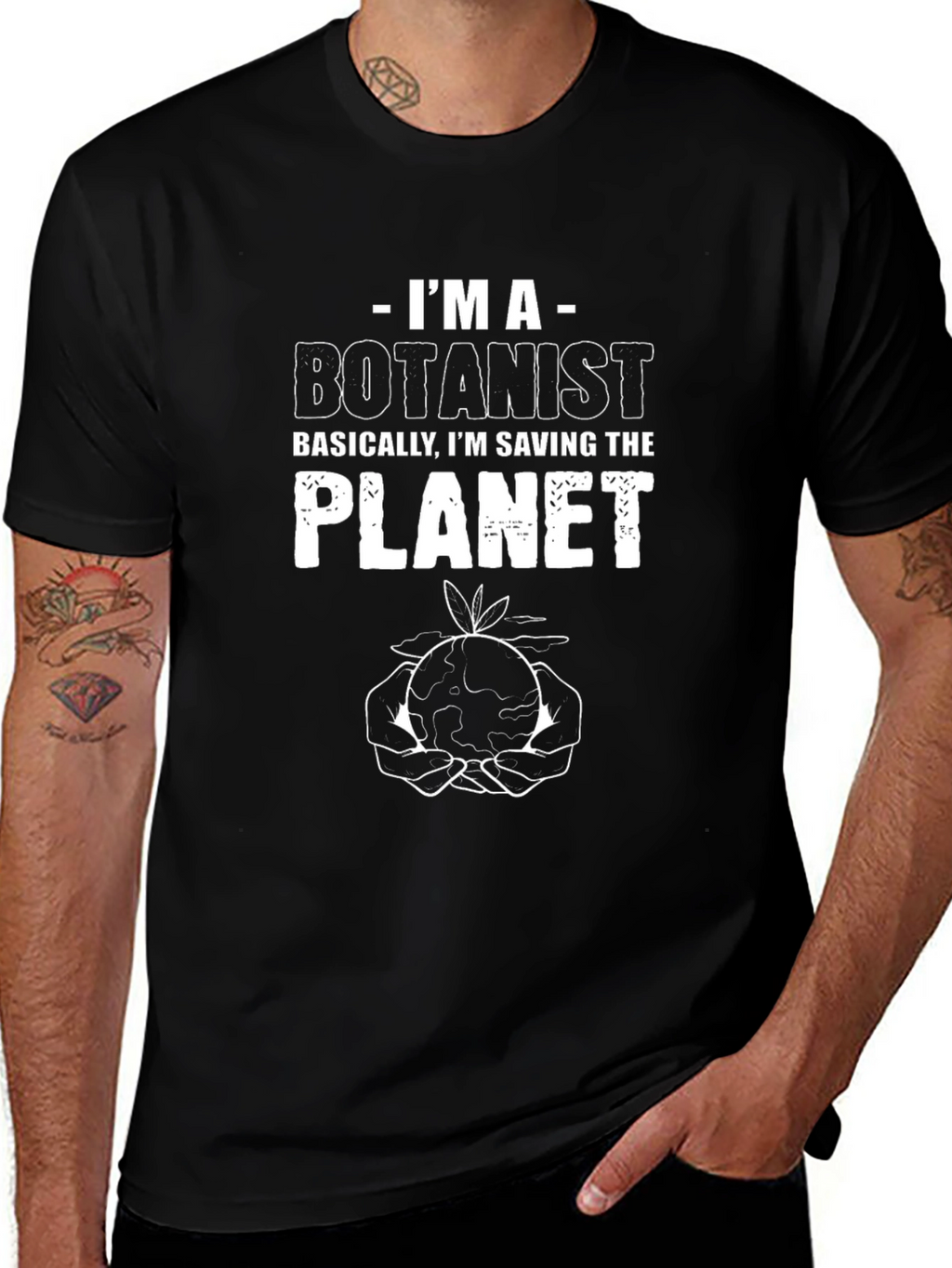 Botanist Saving the Planet T-Shirt - Black