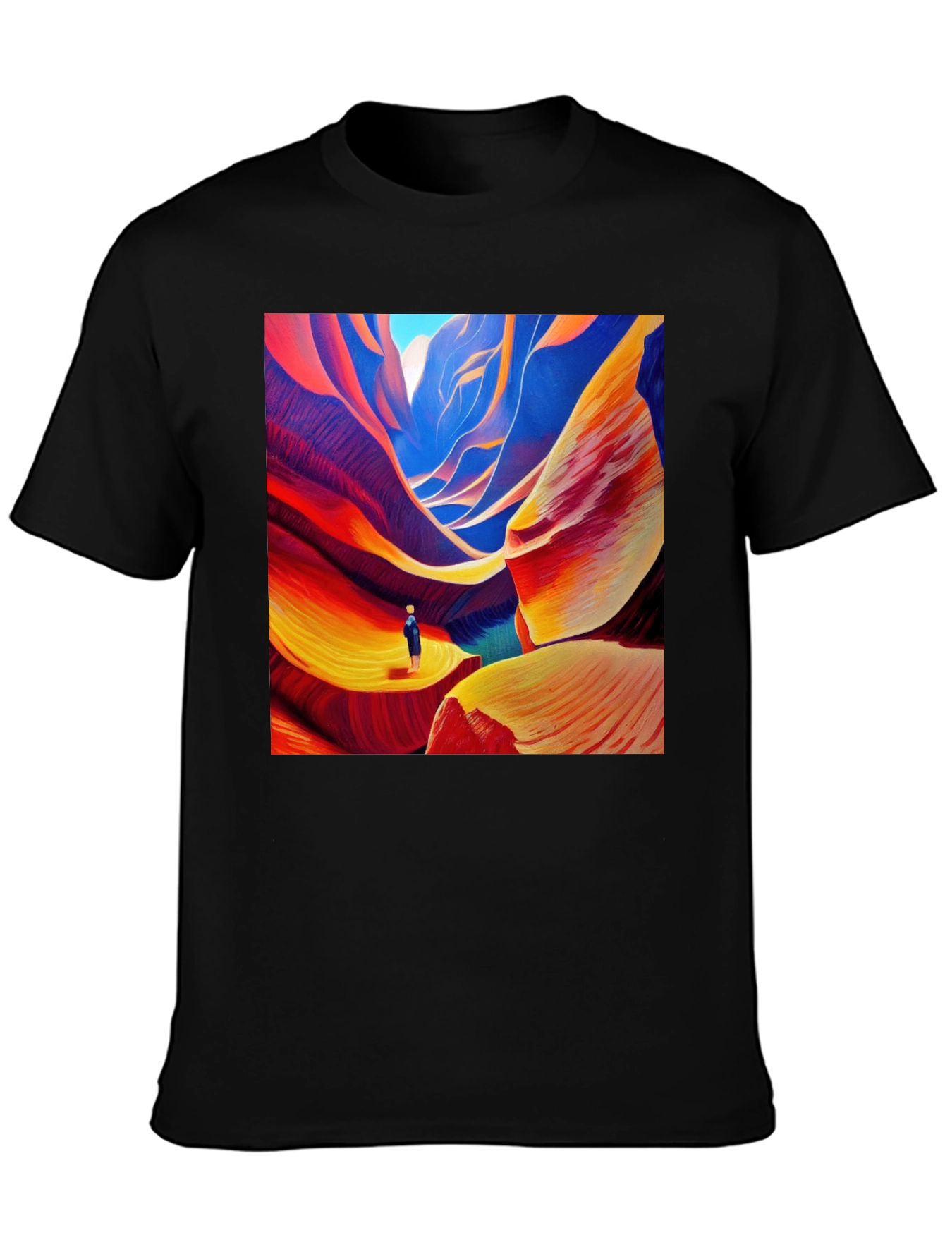 Colorful Canyon Art Print Black T-Shirt