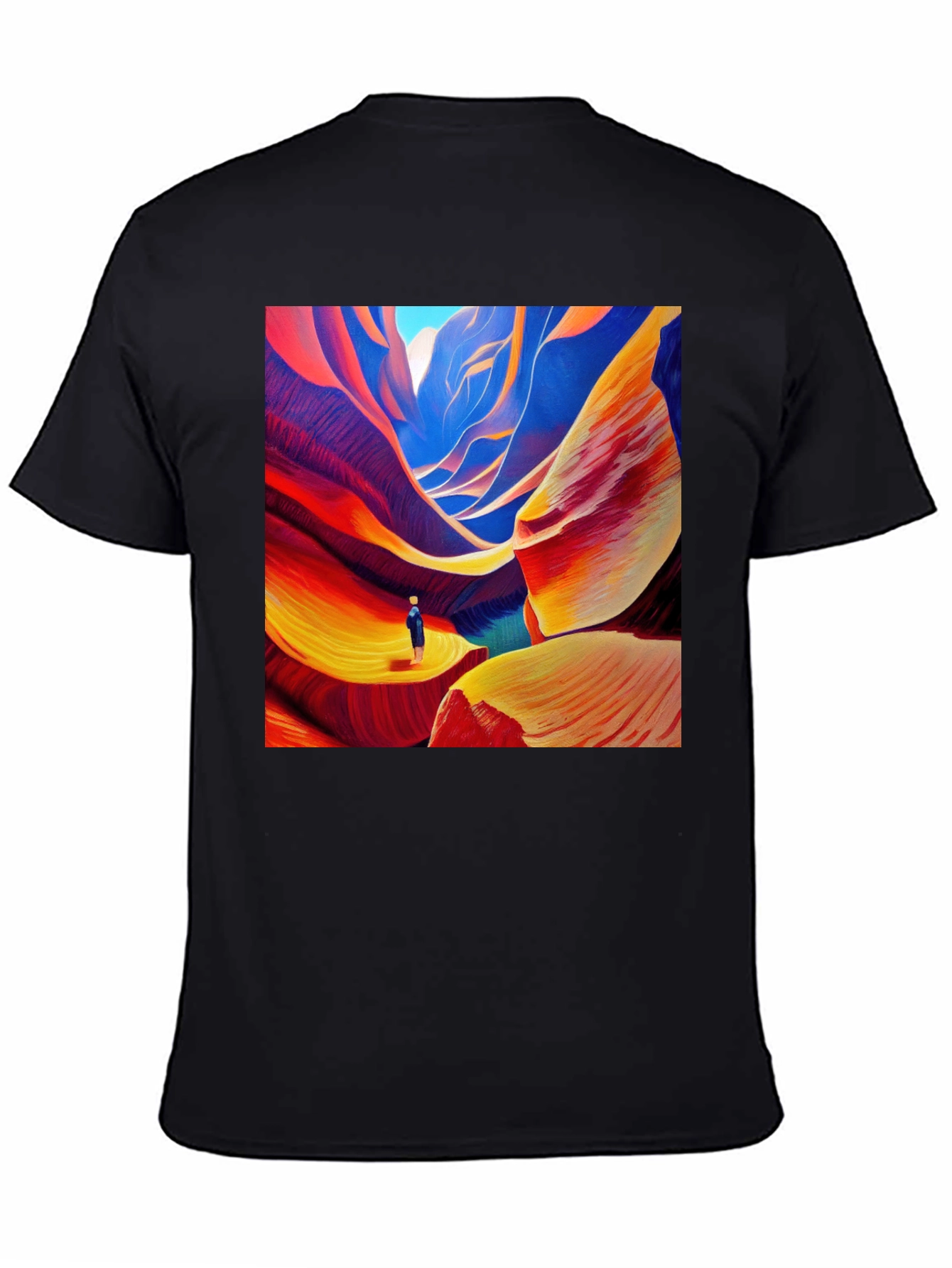 Colorful Canyon Art Print Black T-Shirt