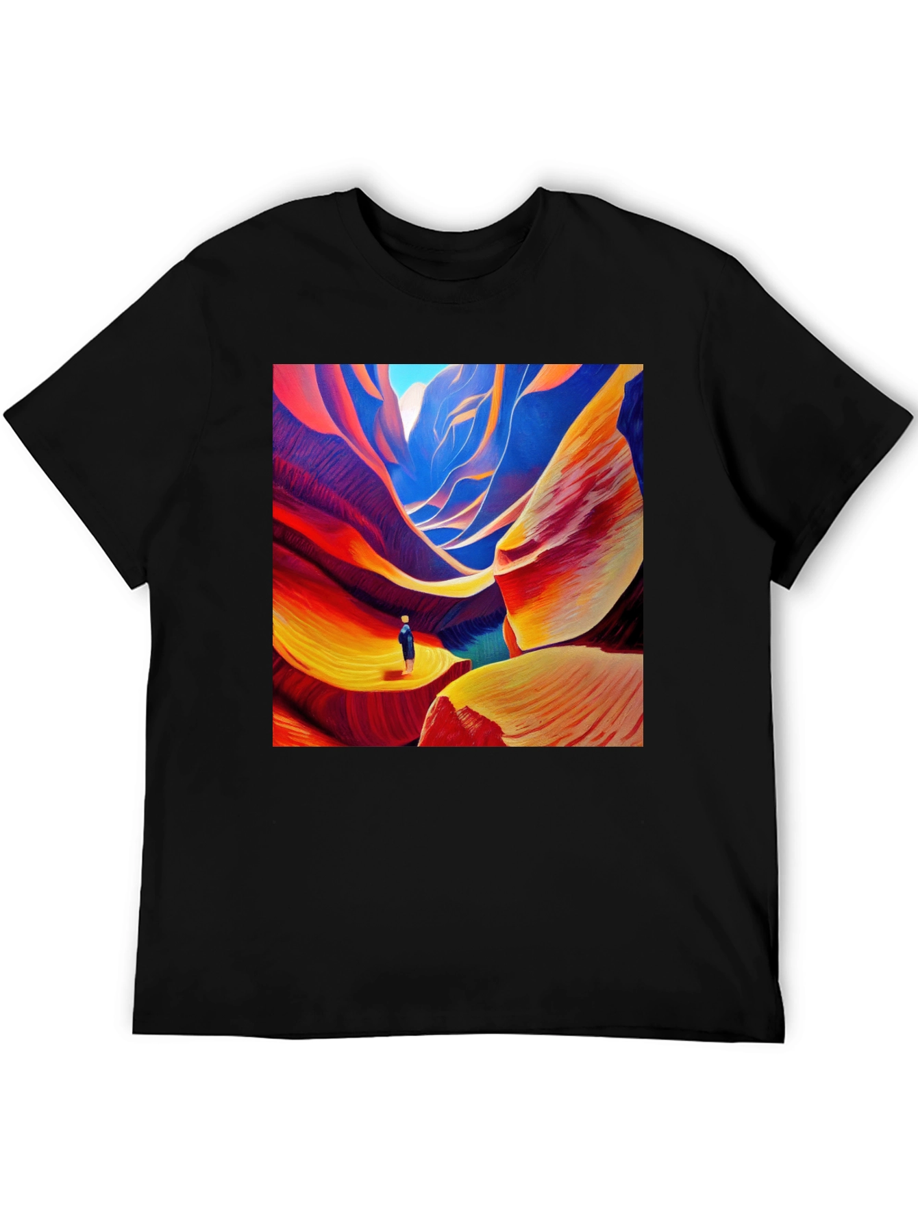 Colorful Canyon Art Print Black T-Shirt