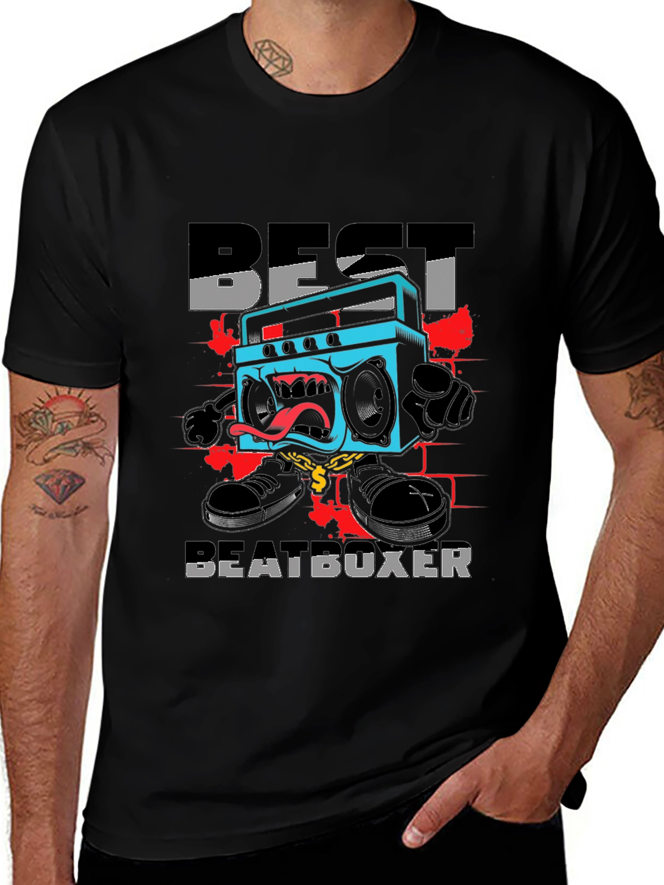 Best Beatboxer Graphic Tee - Black Cotton T-Shirt