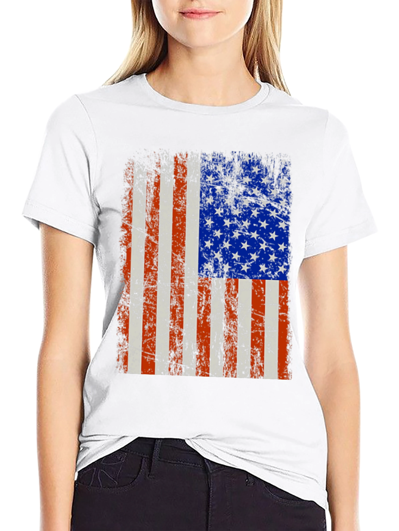 Distressed American Flag Graphic Tee