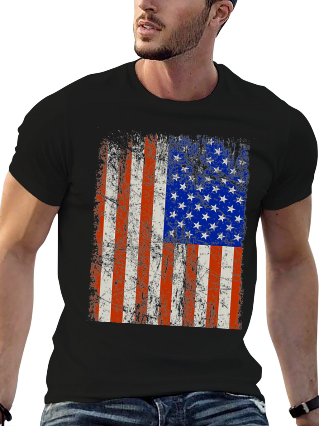 Distressed American Flag Graphic Tee