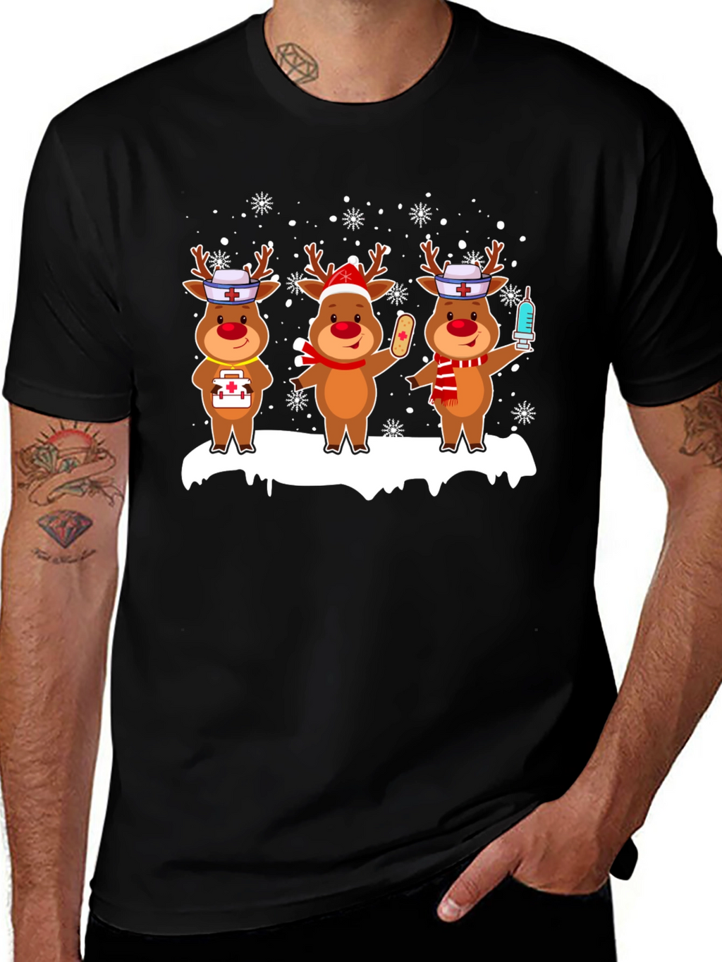 Nurse Reindeer Christmas T-Shirt