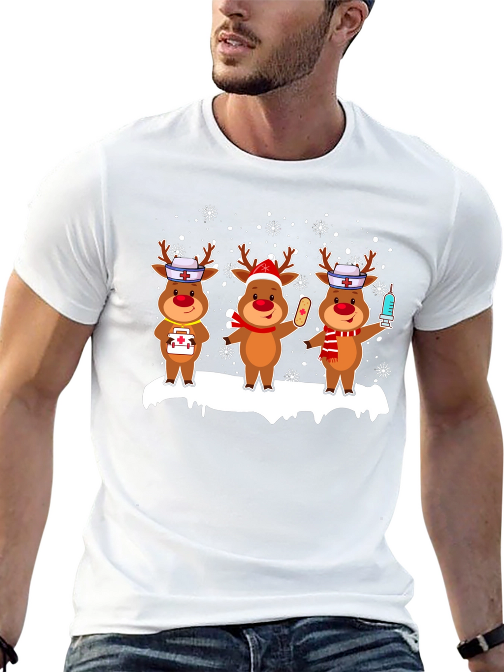 Nurse Reindeer Christmas T-Shirt