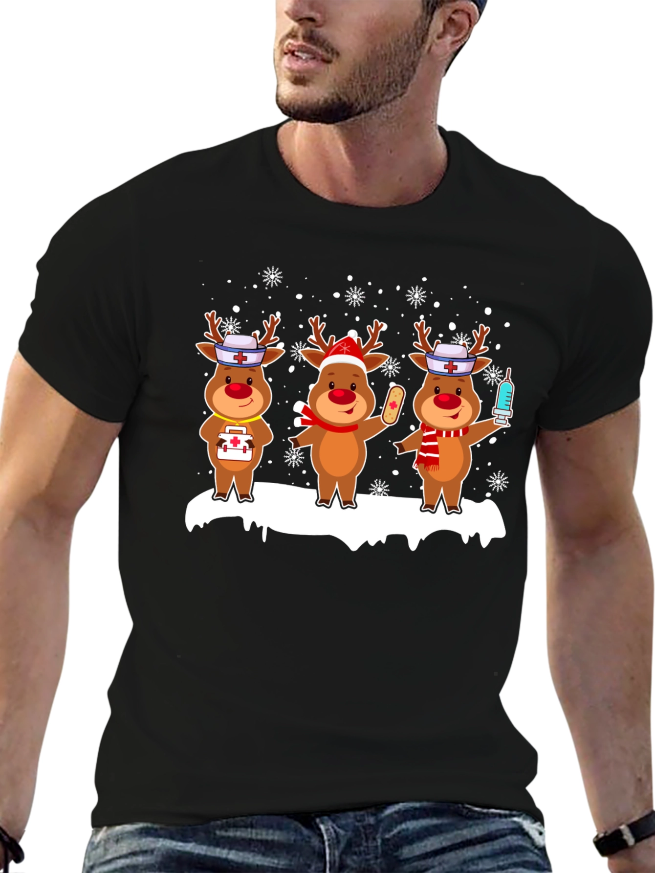 Nurse Reindeer Christmas T-Shirt