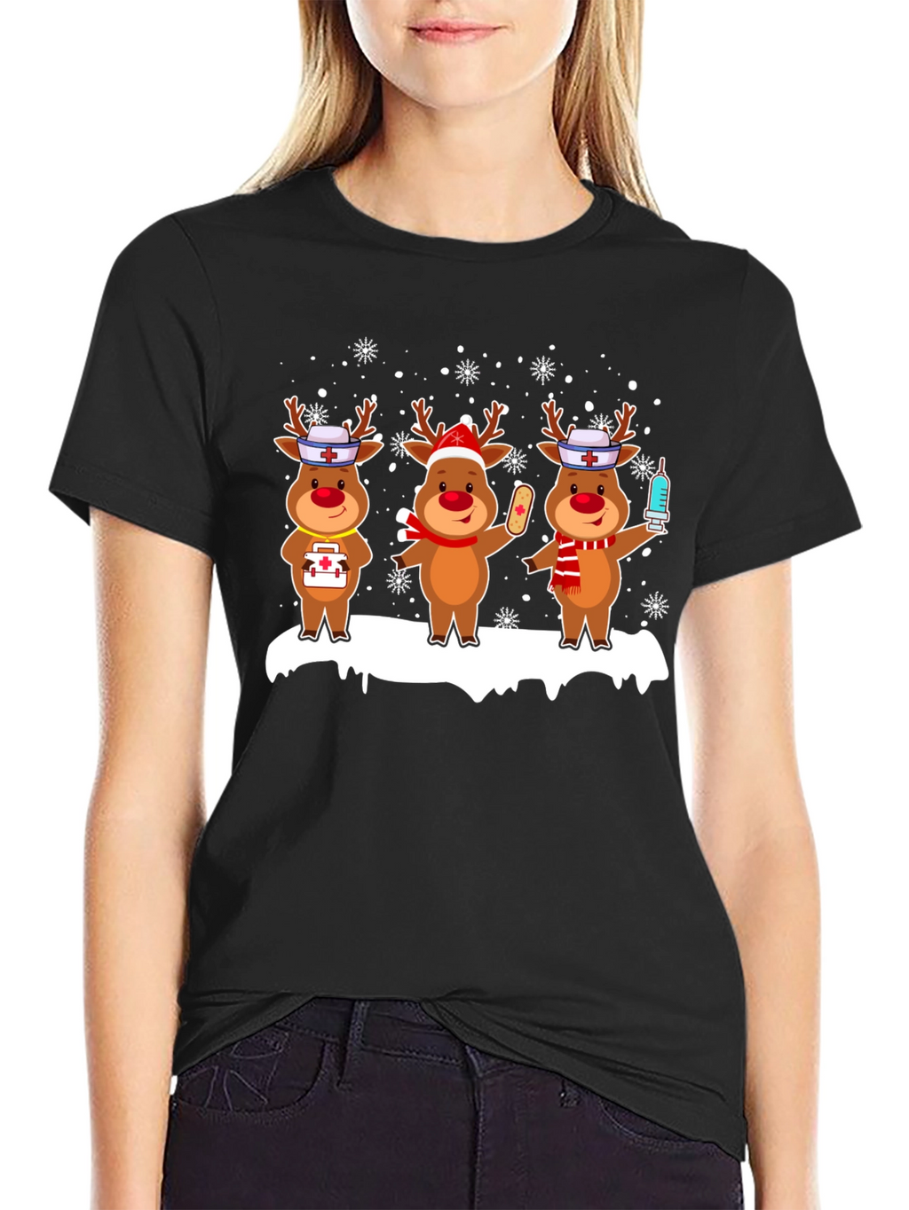 Nurse Reindeer Christmas T-Shirt