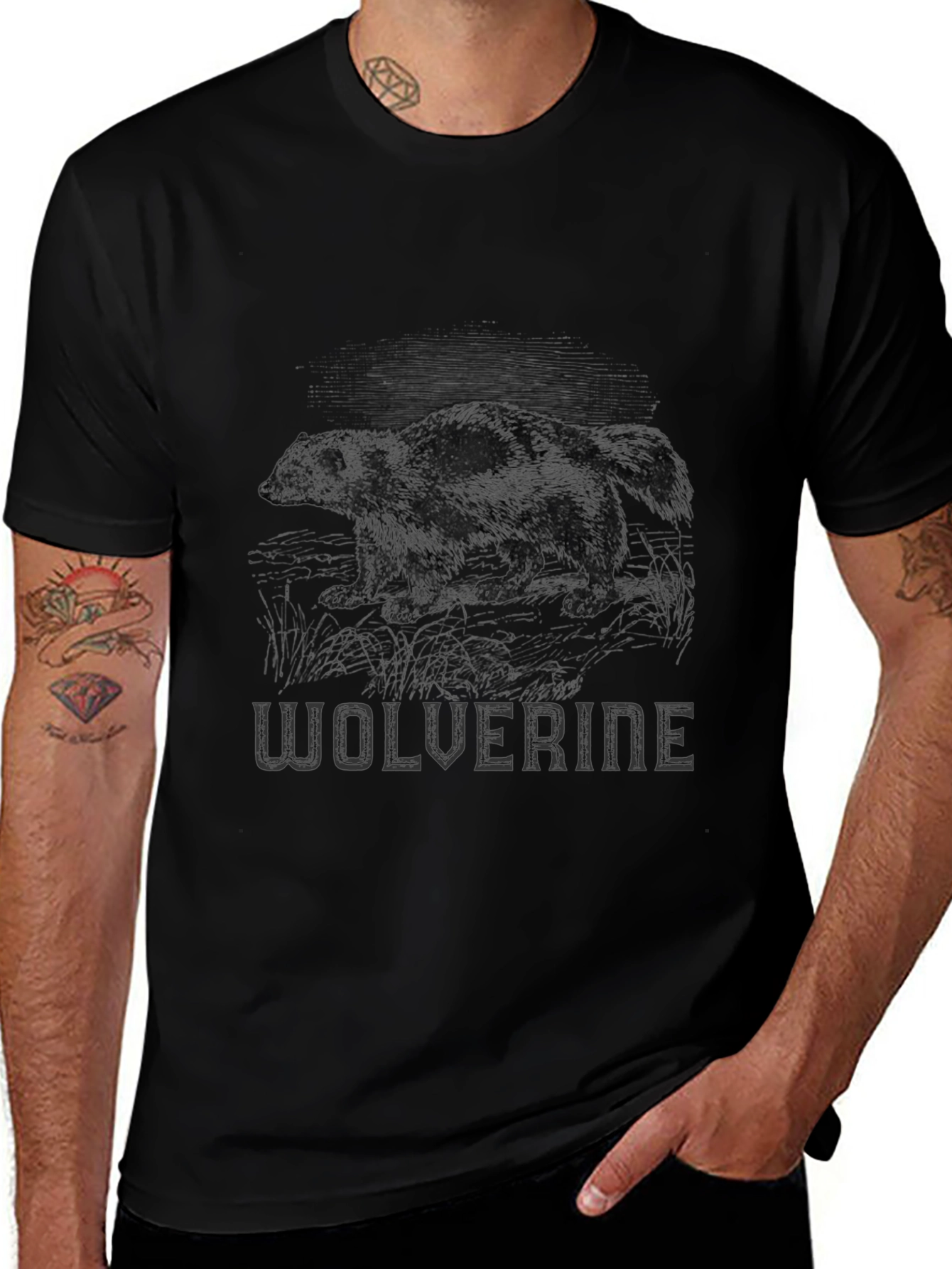 Wolverine Graphic Print Black T-Shirt