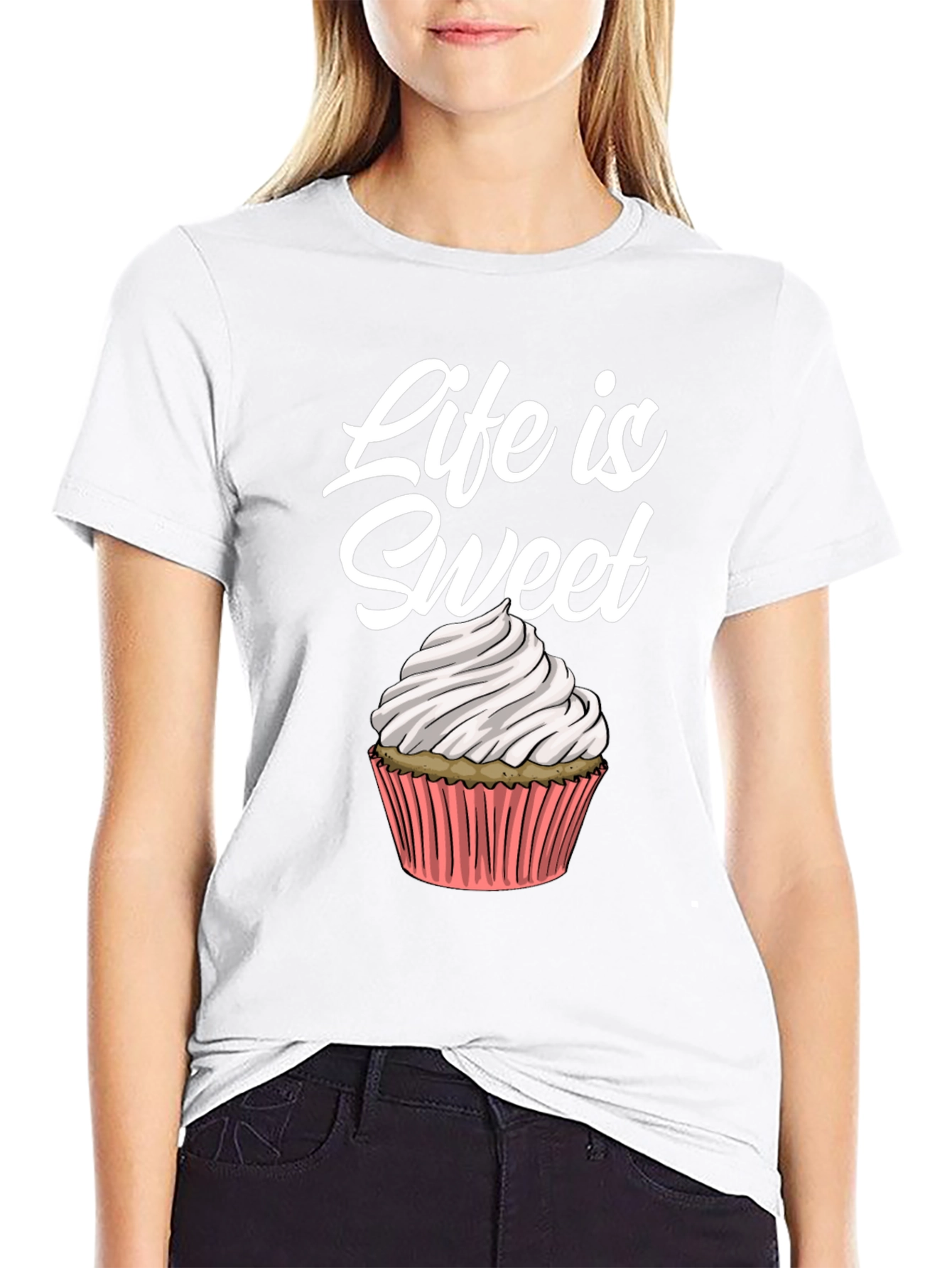 Life Is Sweet Cupcake Graphic Tee