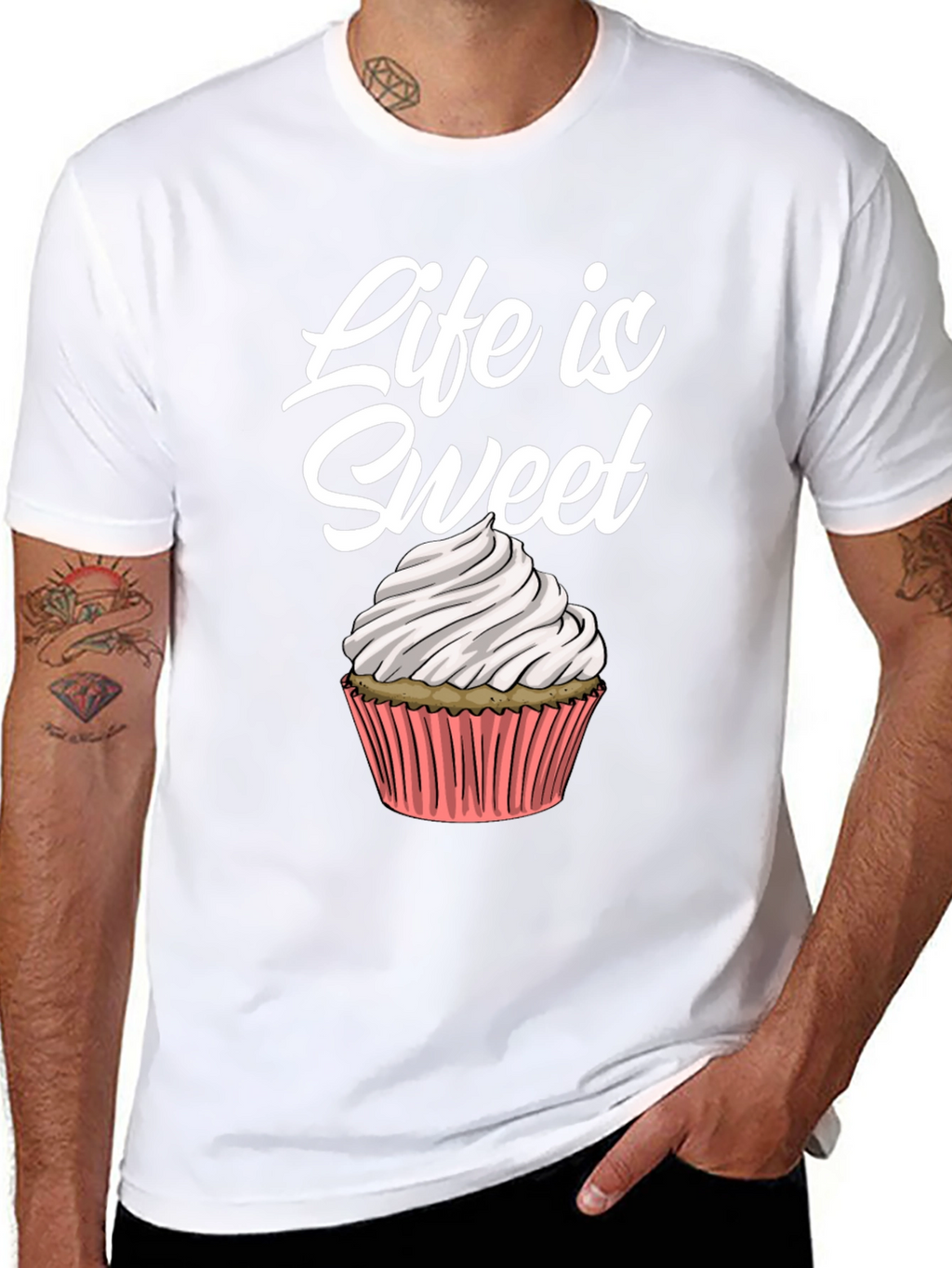 Life Is Sweet Cupcake Graphic Tee