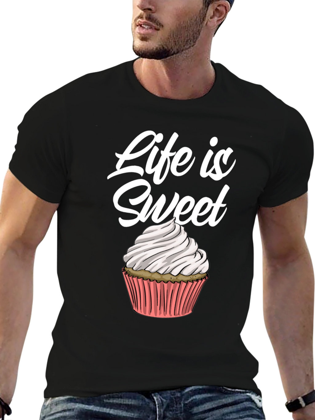 Life Is Sweet Cupcake Graphic Tee