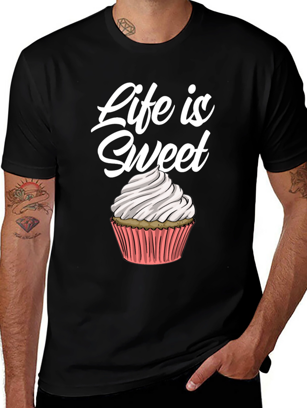 Life Is Sweet Cupcake Graphic Tee