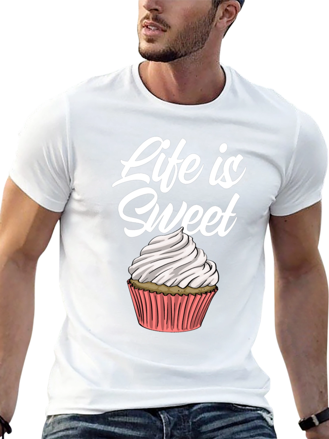 Life Is Sweet Cupcake Graphic Tee