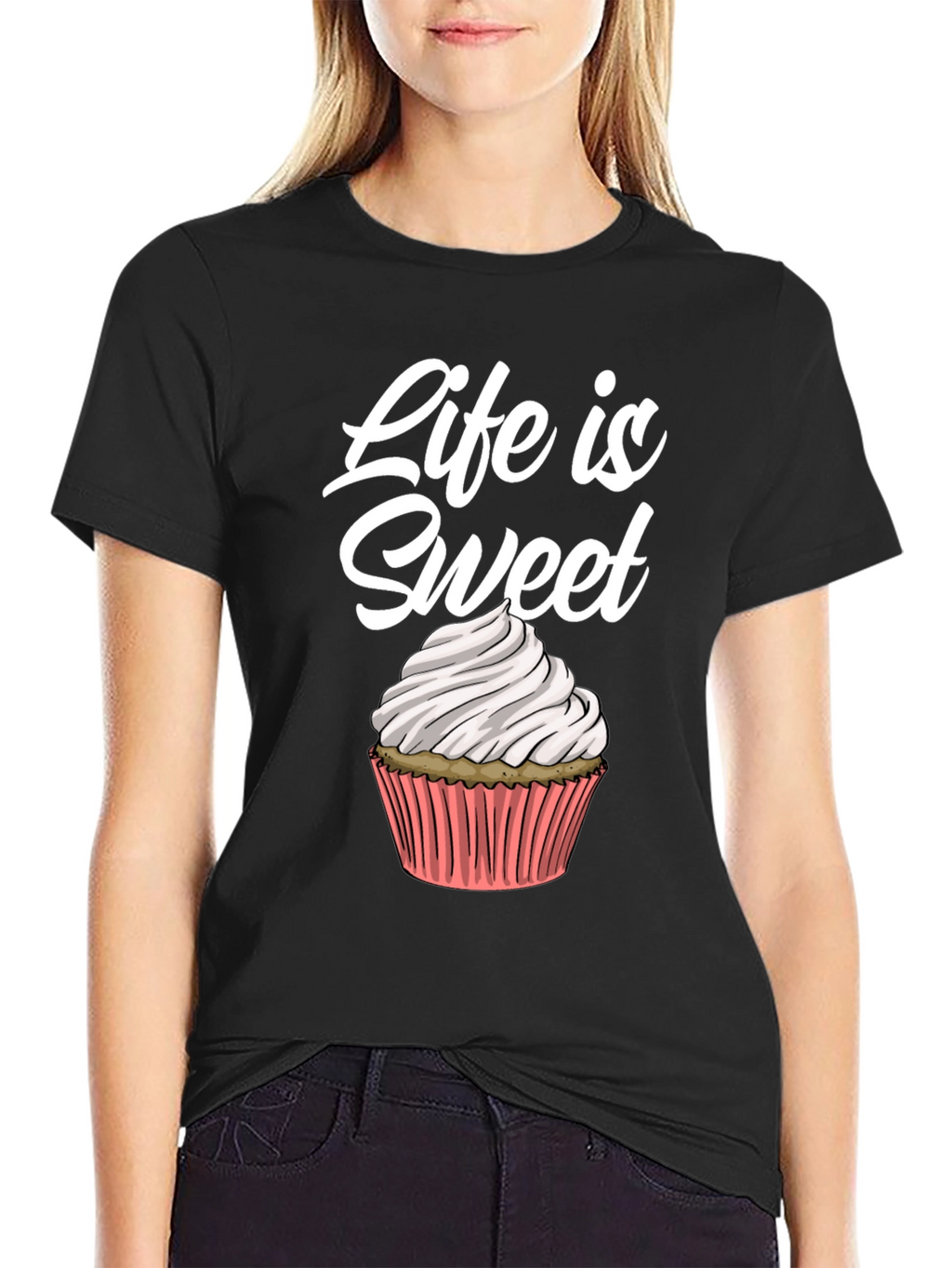Life Is Sweet Cupcake Graphic Tee