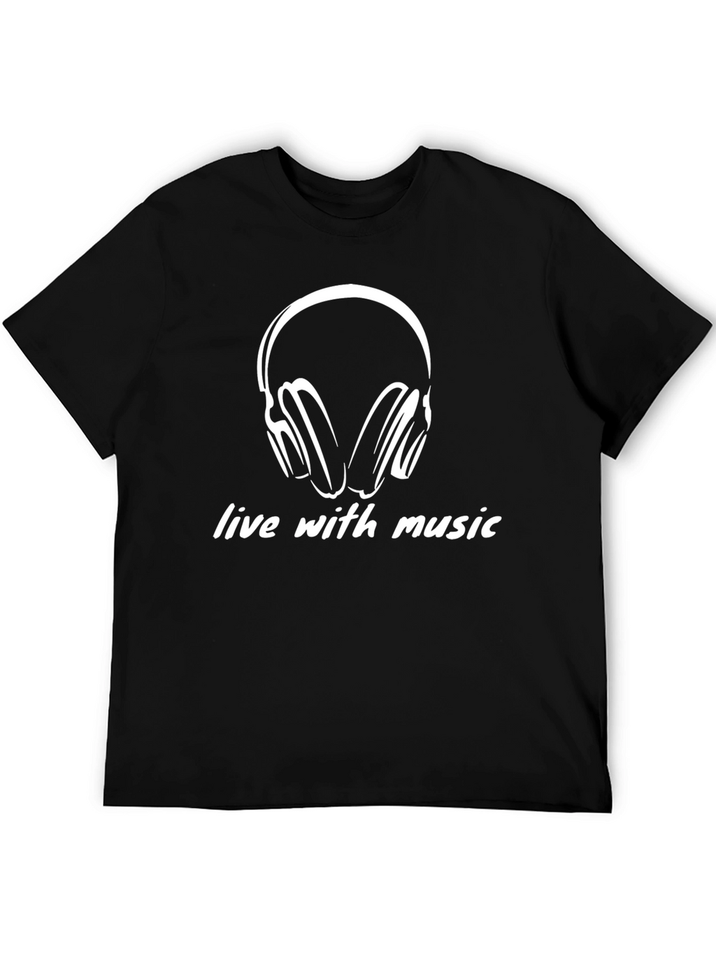 Live with Music Black Graphic Tee