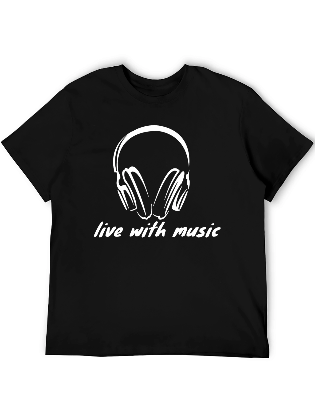Live with Music Black Graphic Tee