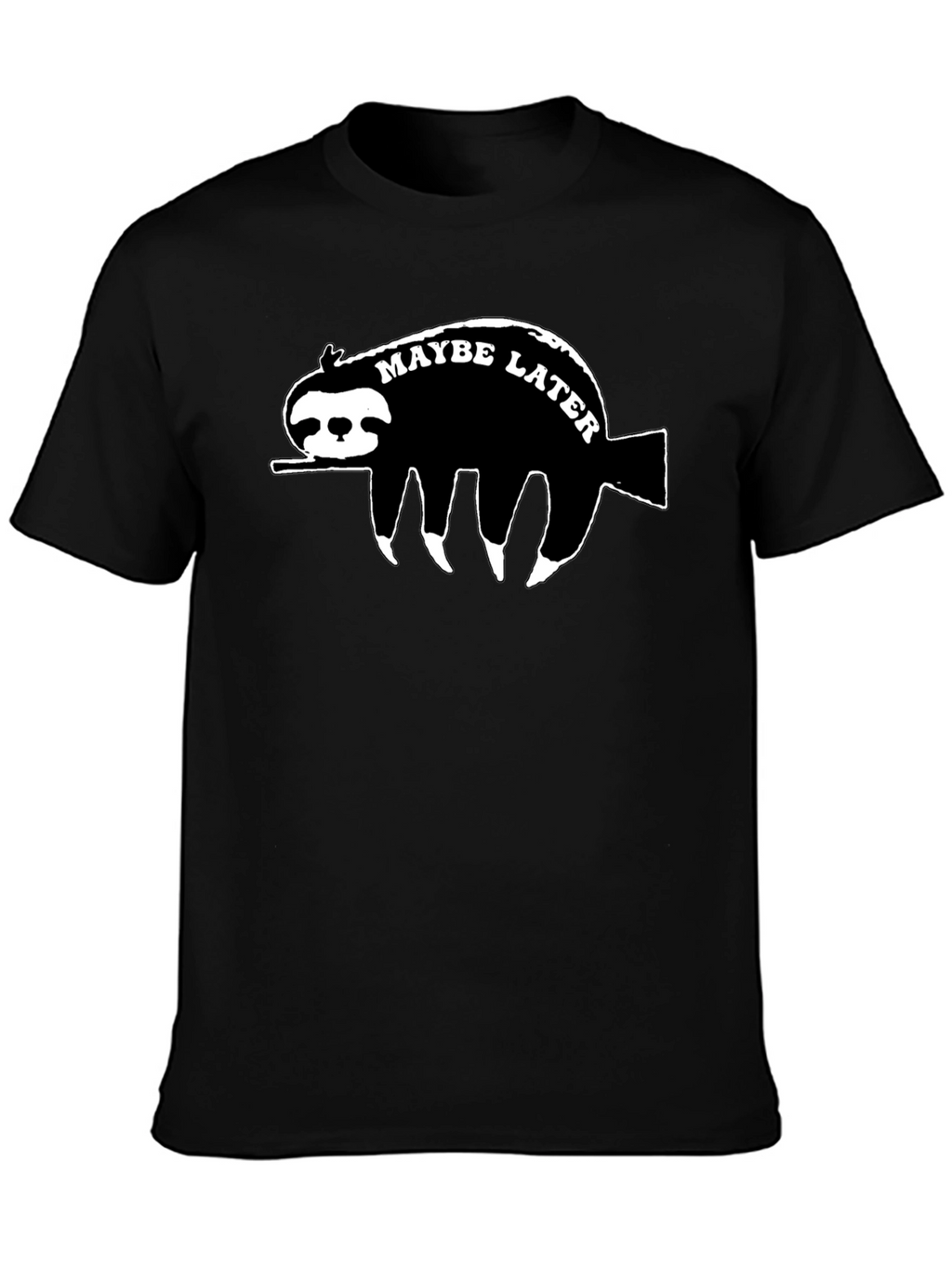 Maybe Later Sloth Graphic T-Shirt - Relaxed Style