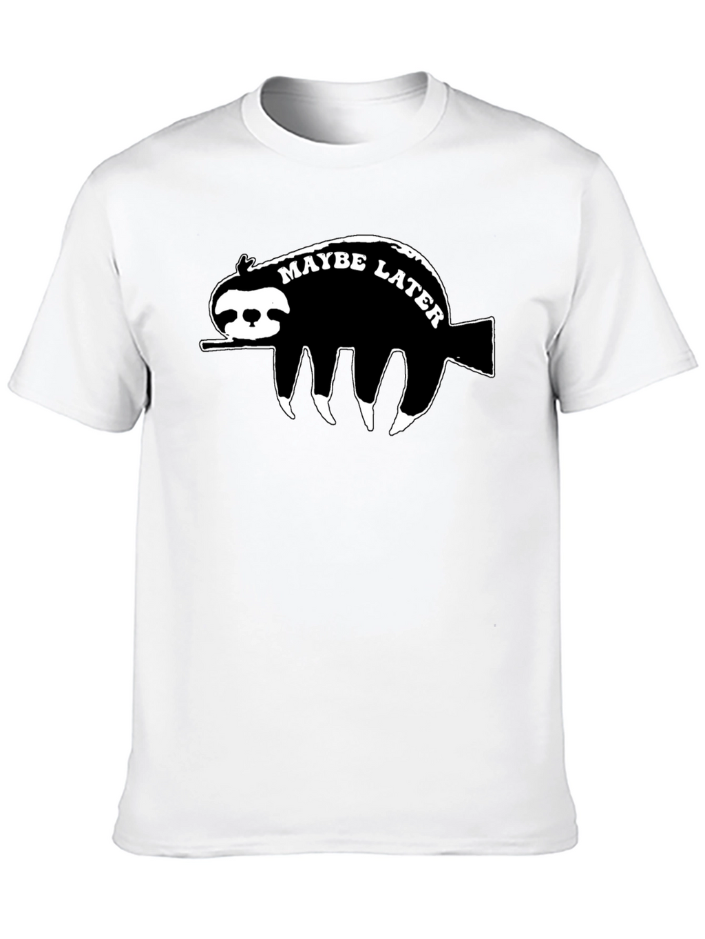 Maybe Later Sloth Graphic T-Shirt - Relaxed Style