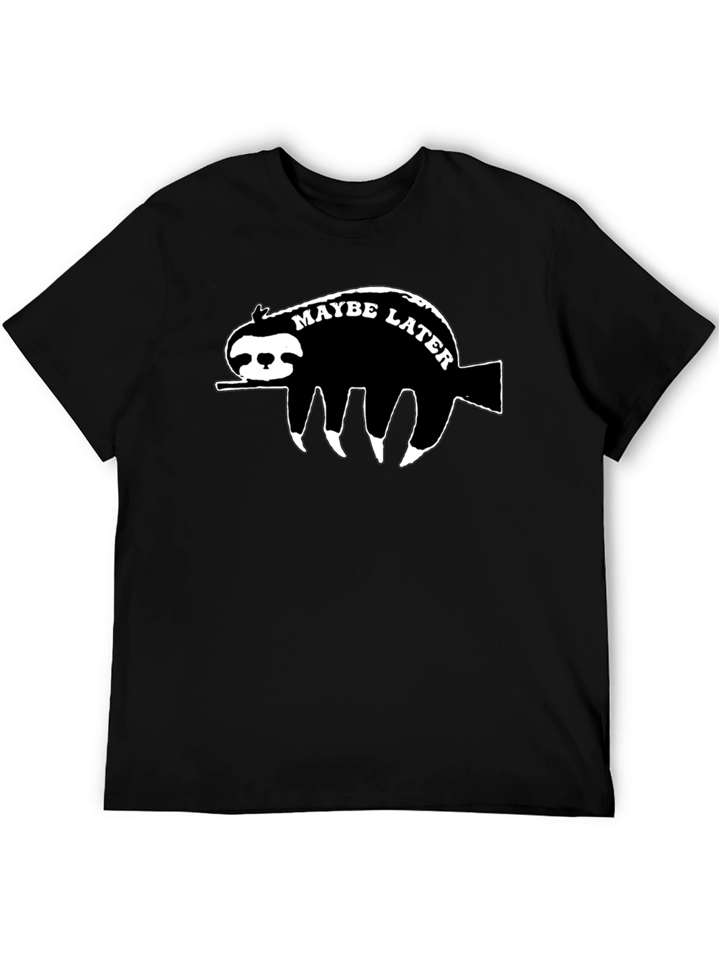 Maybe Later Sloth Graphic T-Shirt - Relaxed Style
