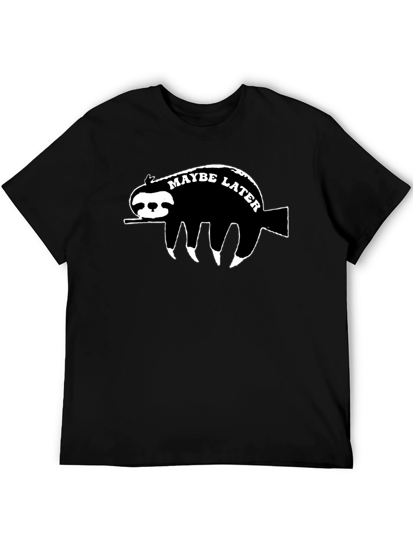 Maybe Later Sloth Graphic T-Shirt - Relaxed Style