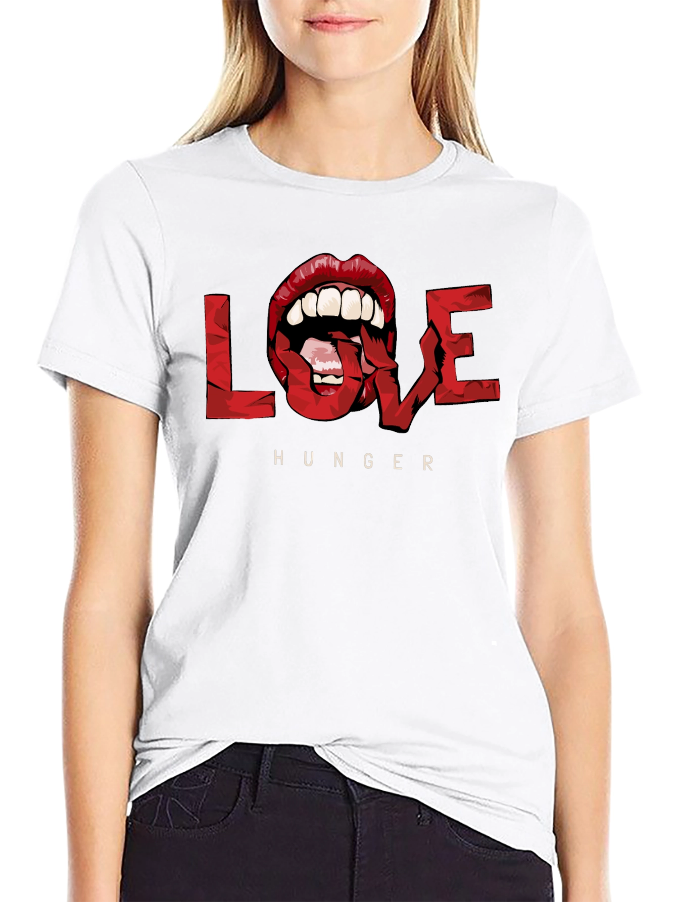 Love Hunger Graphic Tee - Bold Lip Design