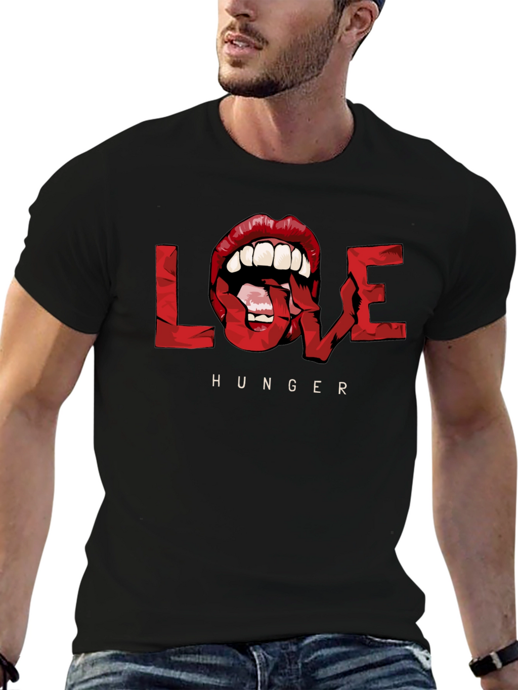 Love Hunger Graphic Tee - Bold Lip Design