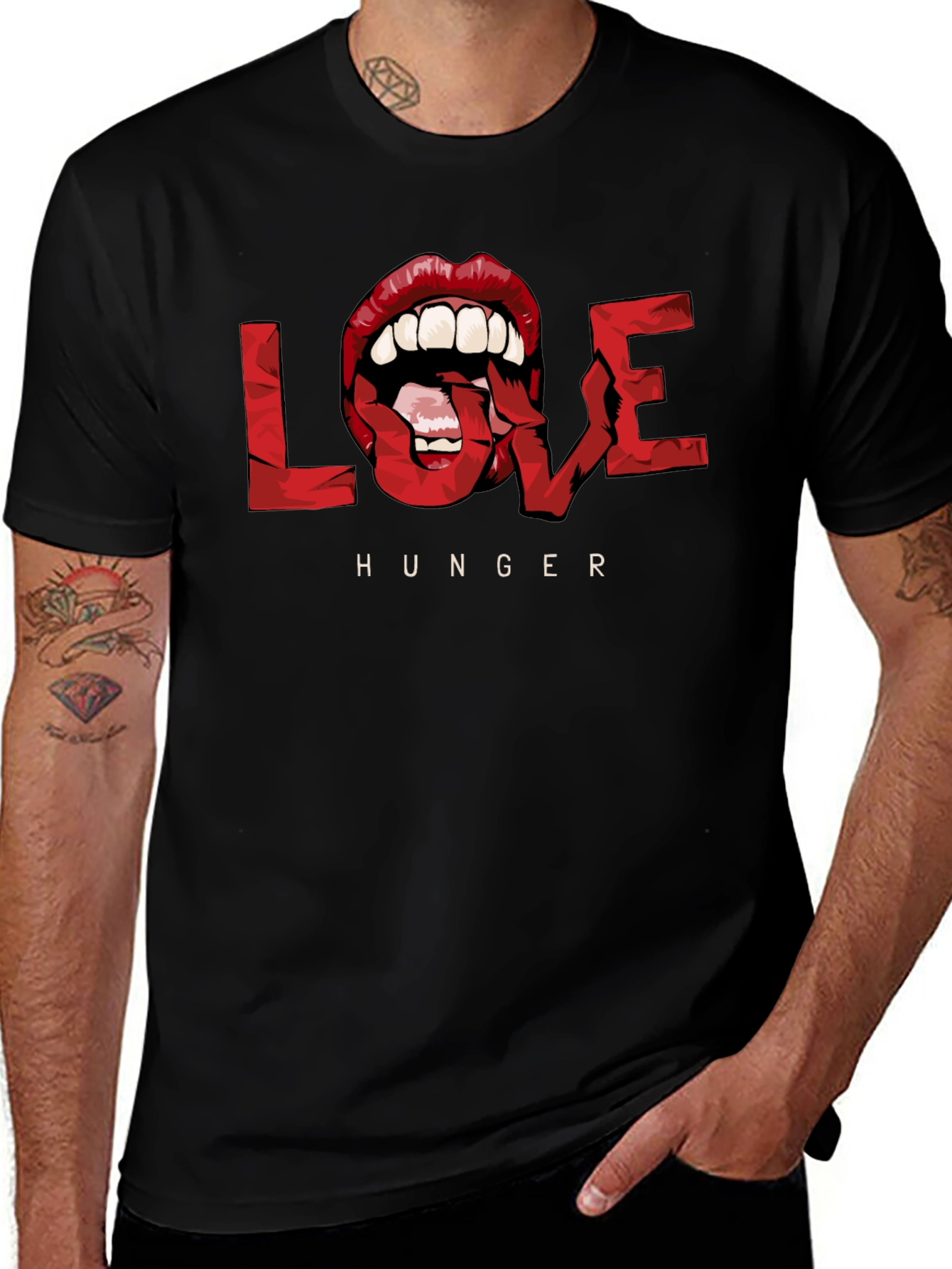 Love Hunger Graphic Tee - Bold Lip Design