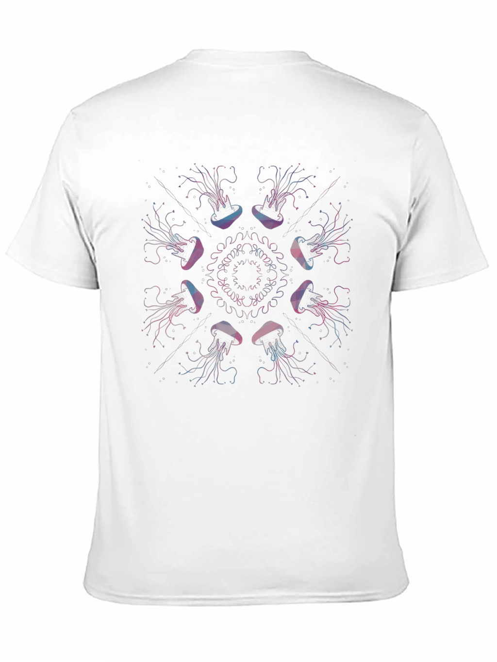 Jellyfish Mandala Graphic Print Black Tee