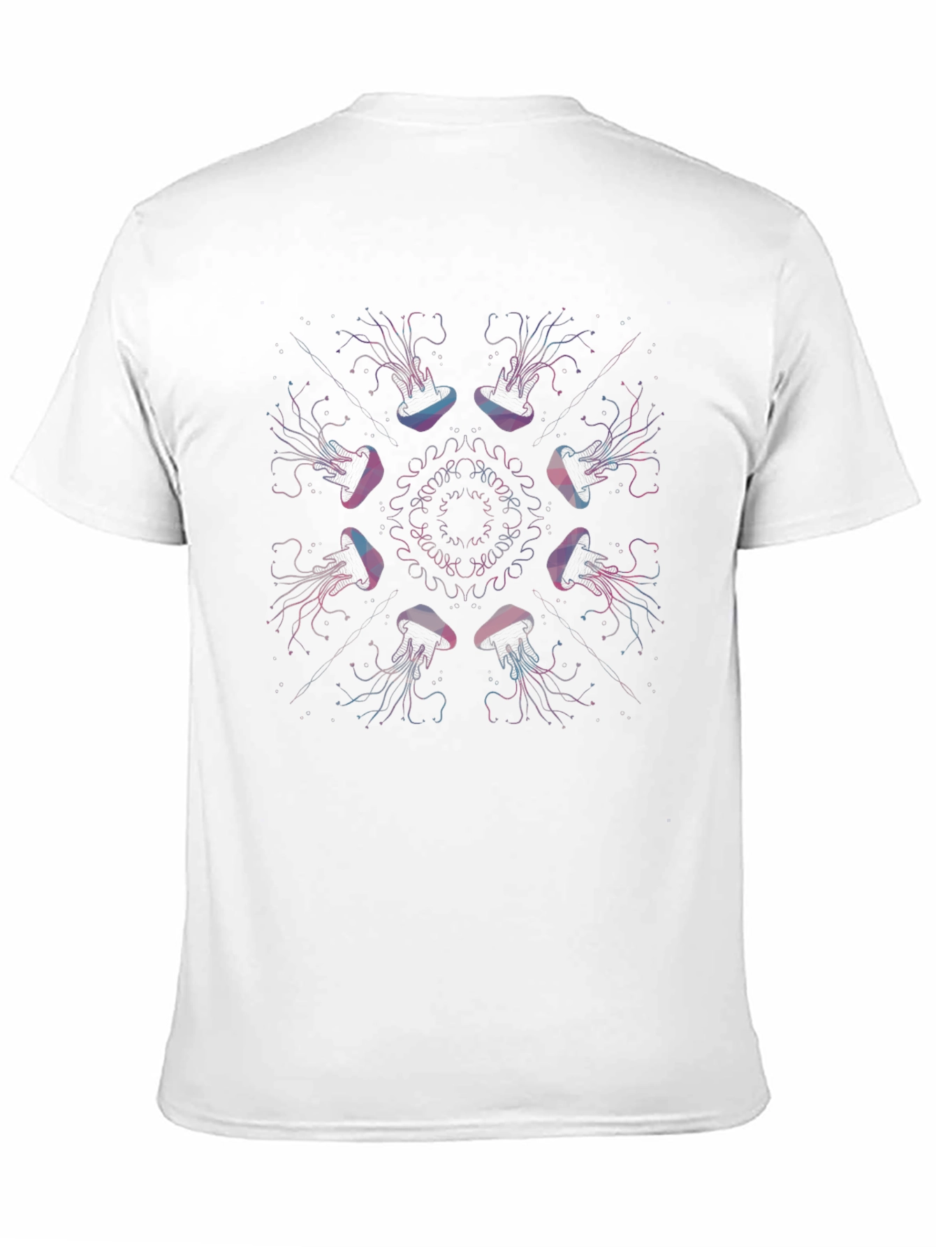 Jellyfish Mandala Graphic Print Black Tee