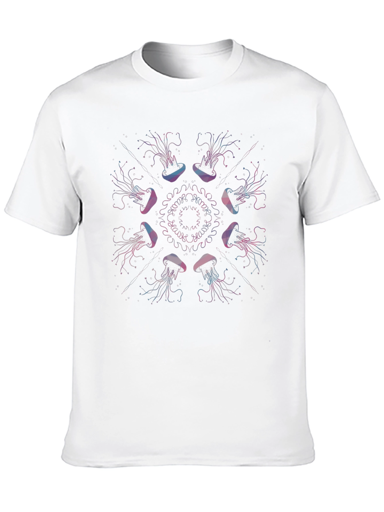 Jellyfish Mandala Graphic Print Black Tee