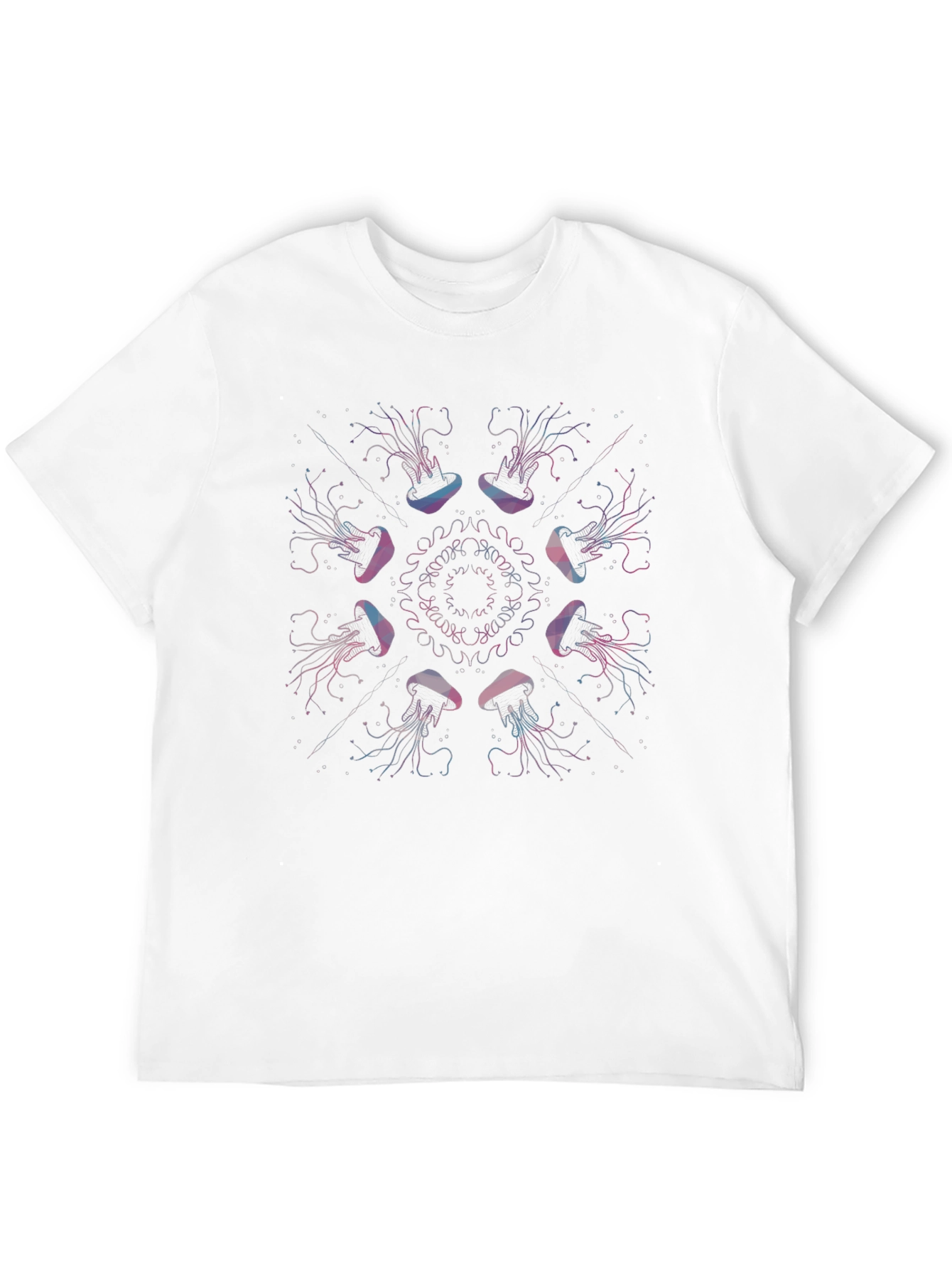 Jellyfish Mandala Graphic Print Black Tee