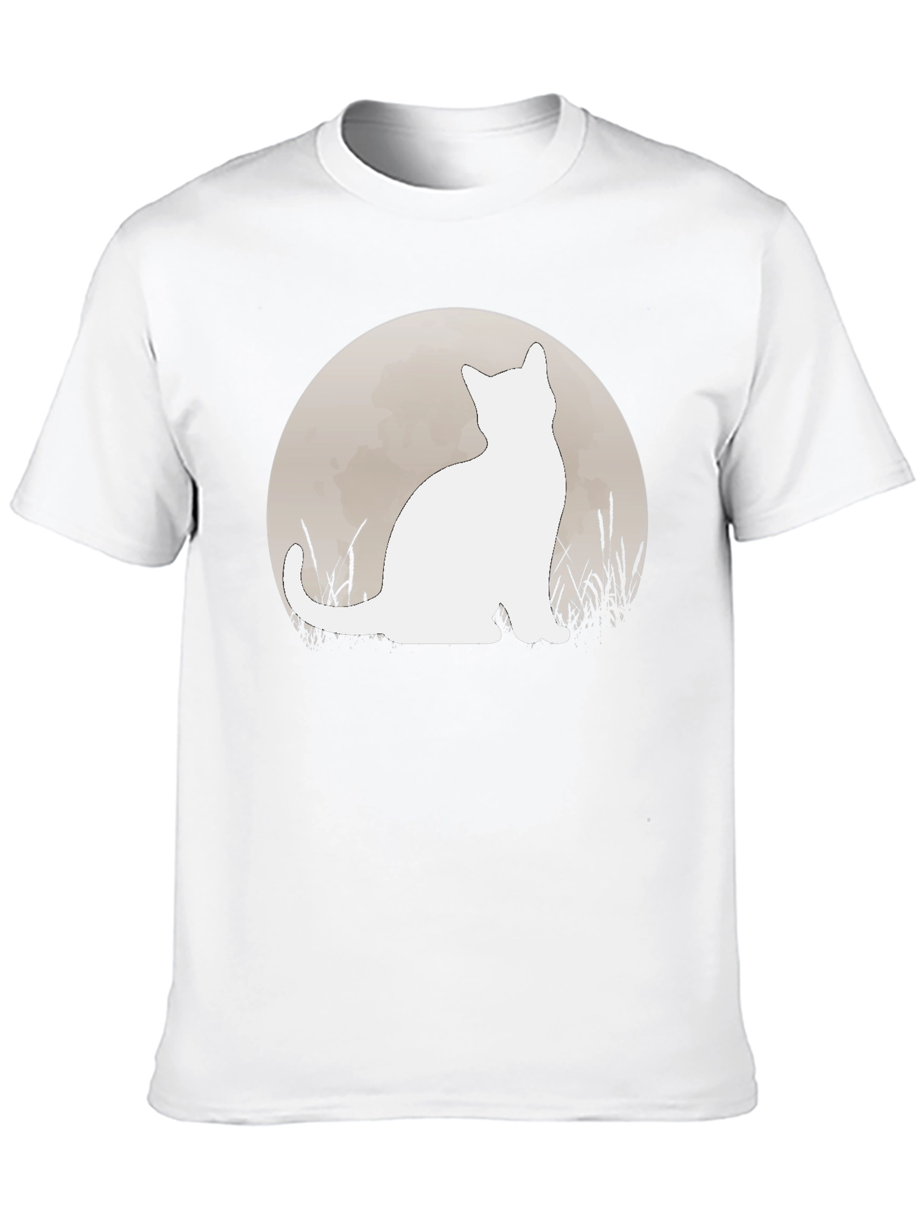 Moon Cat Graphic Tee - Black Casual Shirt