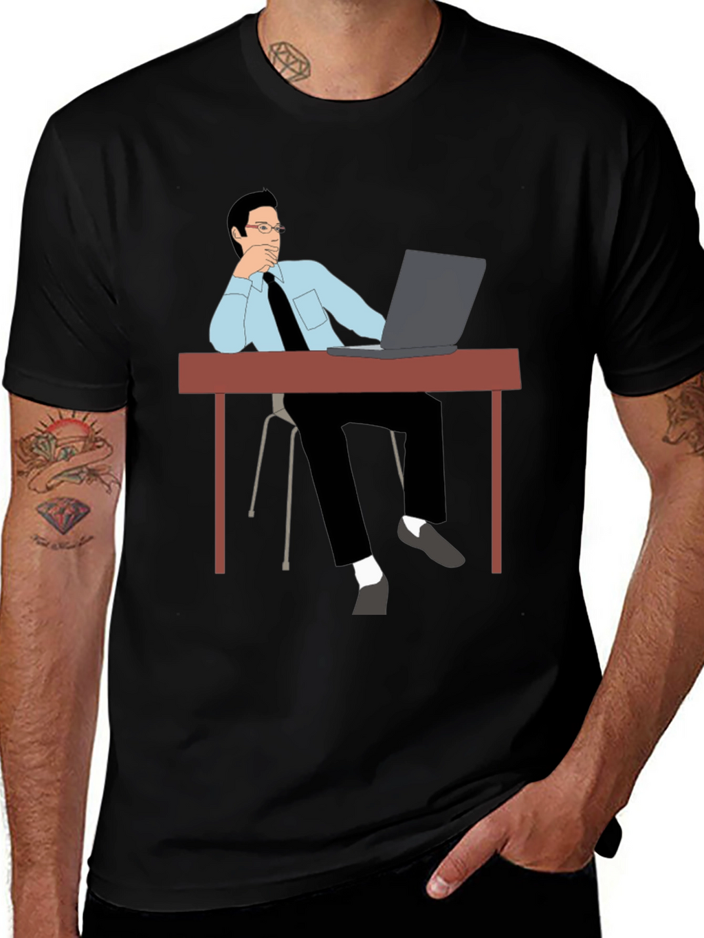 Thinking Man T-Shirt - Office Style