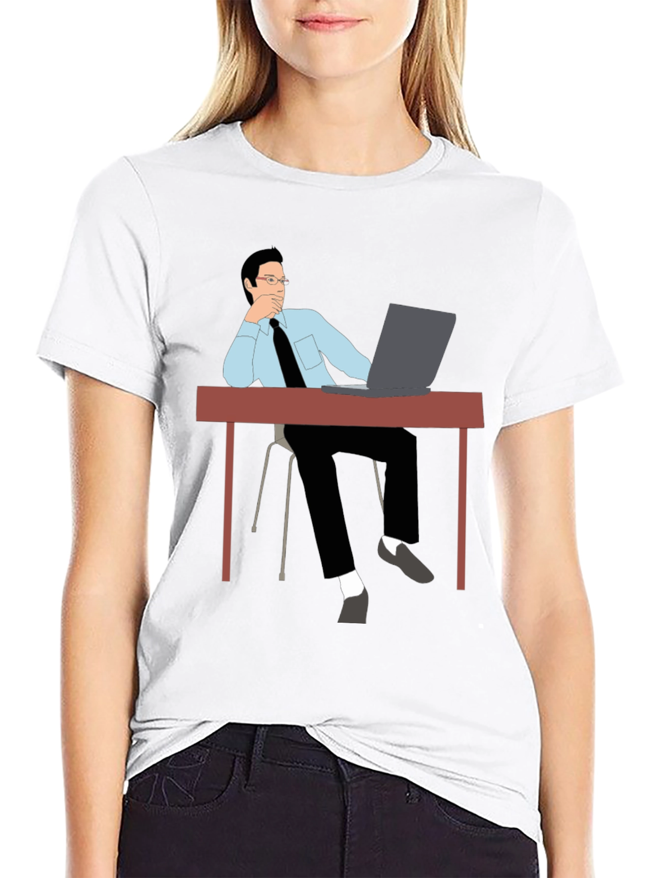 Thinking Man T-Shirt - Office Style