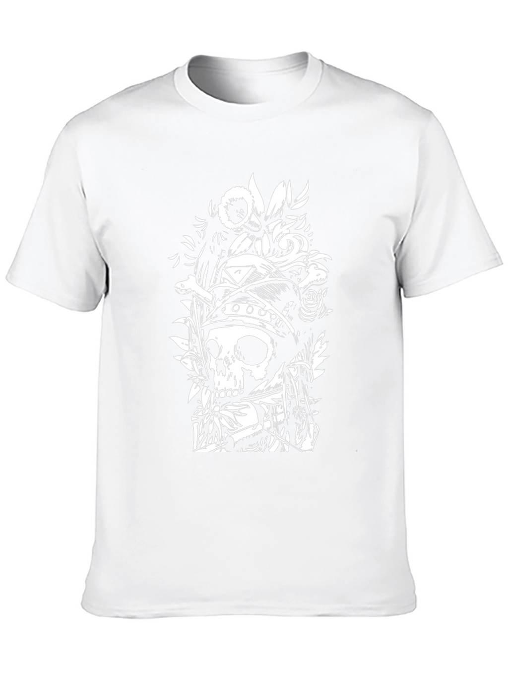 Skull & Floral Graphic Black T-Shirt